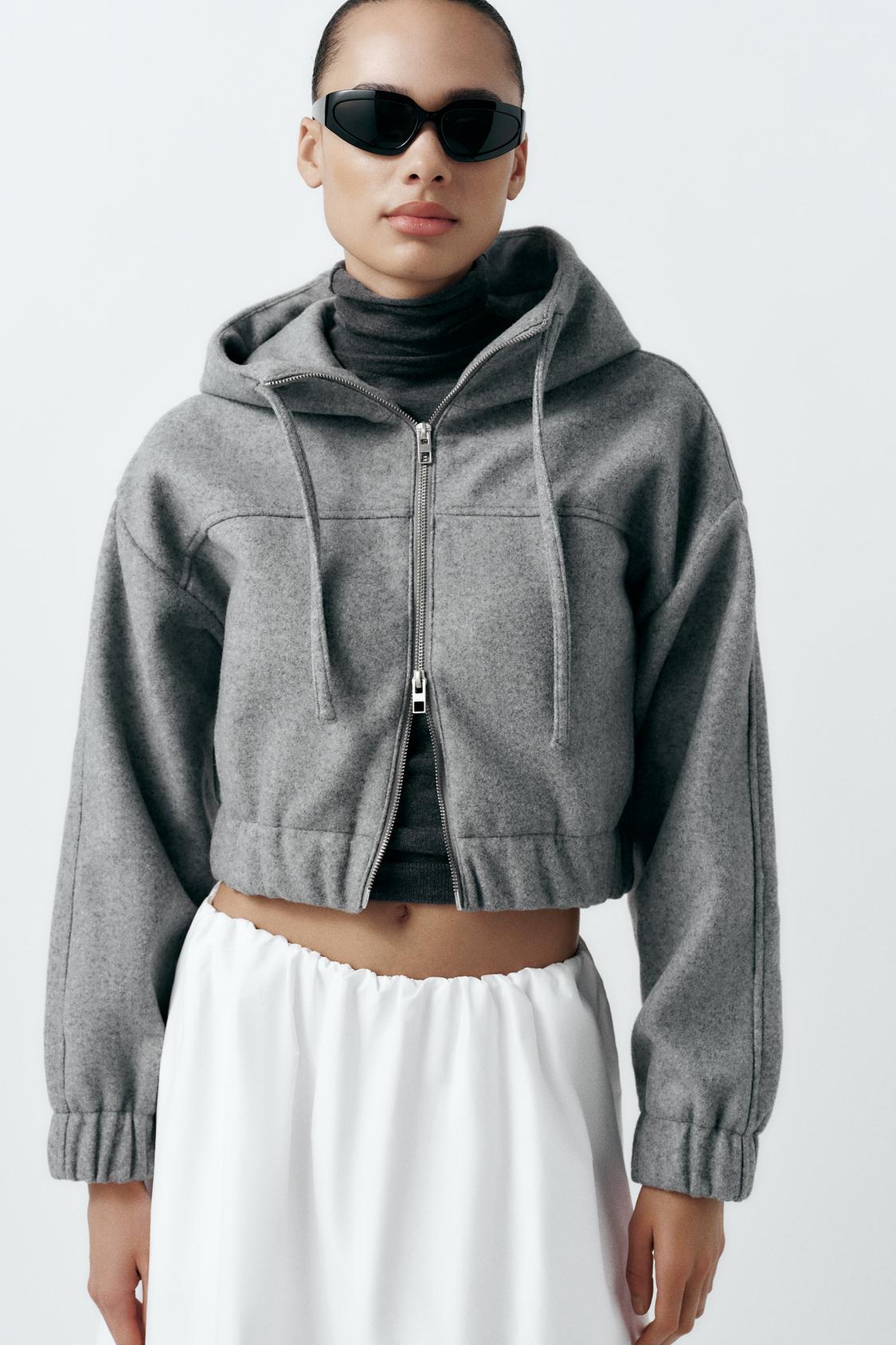 Cropped Zip-Up Hoodie