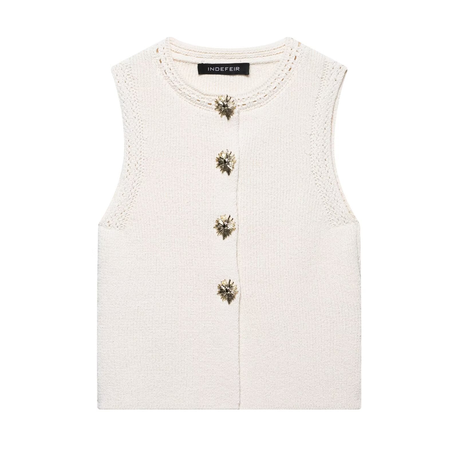 Gold Button Knit Vest