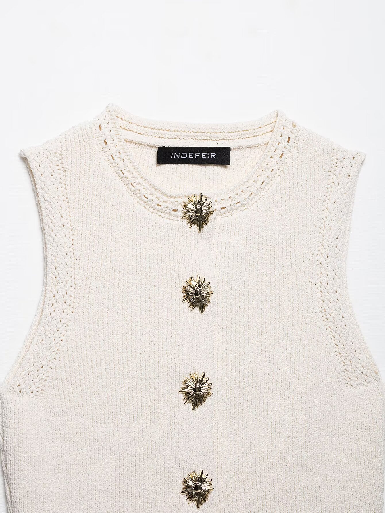 Gold Button Knit Vest