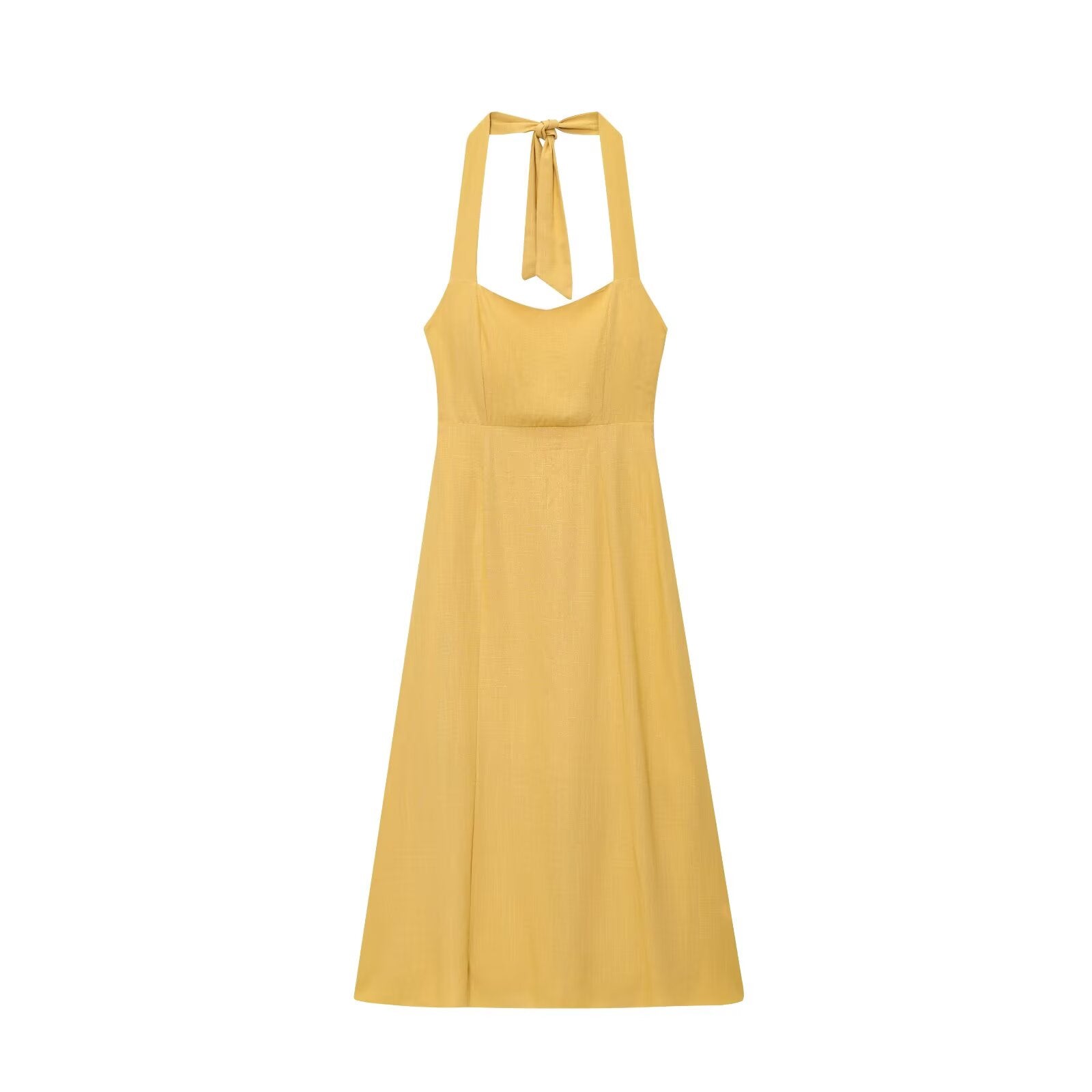 Halter Linen Maxi Dress