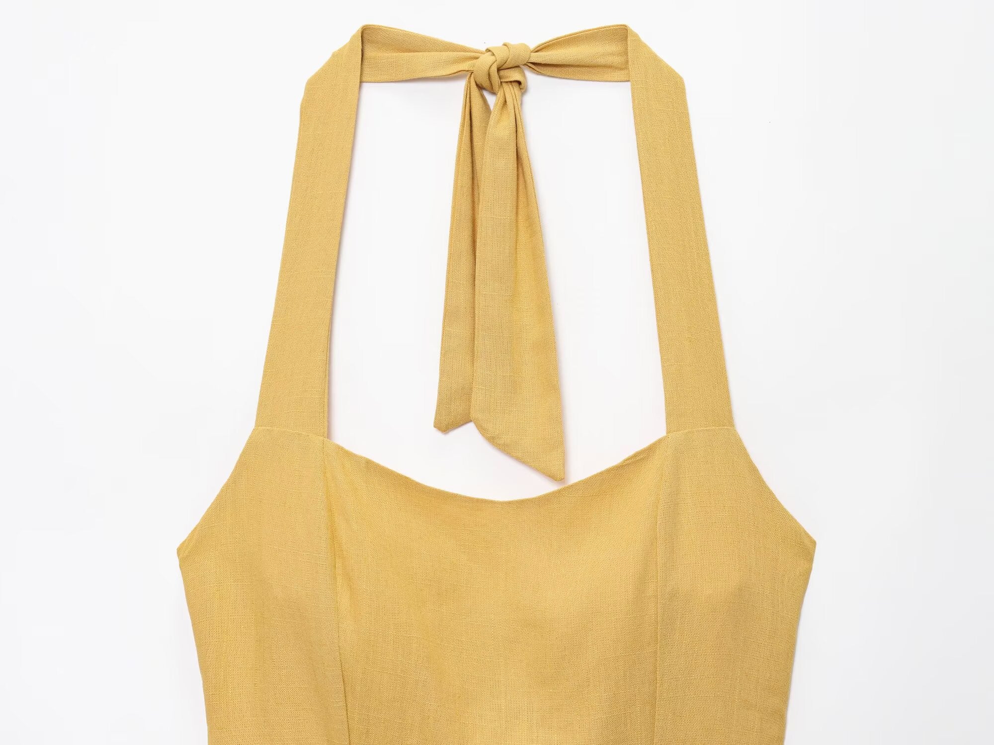 Halter Linen Maxi Dress