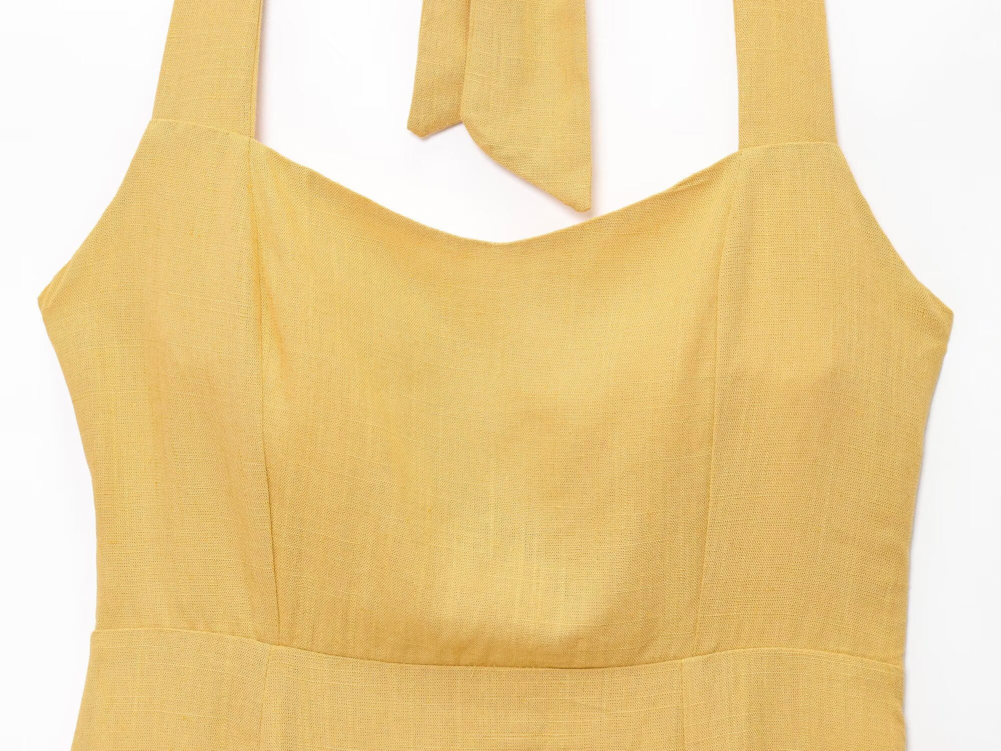 Halter Linen Maxi Dress
