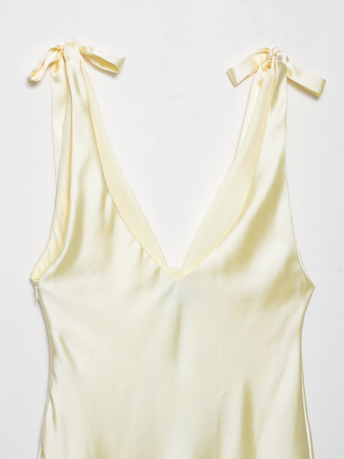 Satin Bow Tie Maxi Dress