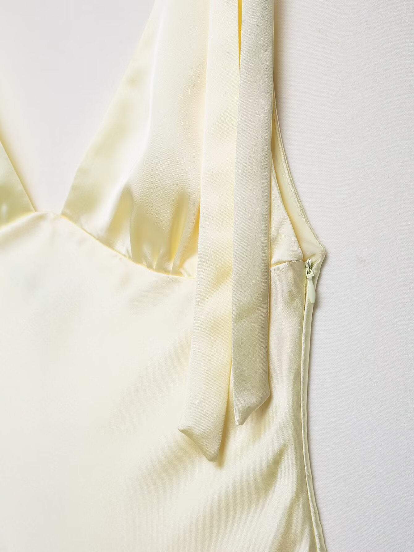 Satin Bow Tie Maxi Dress