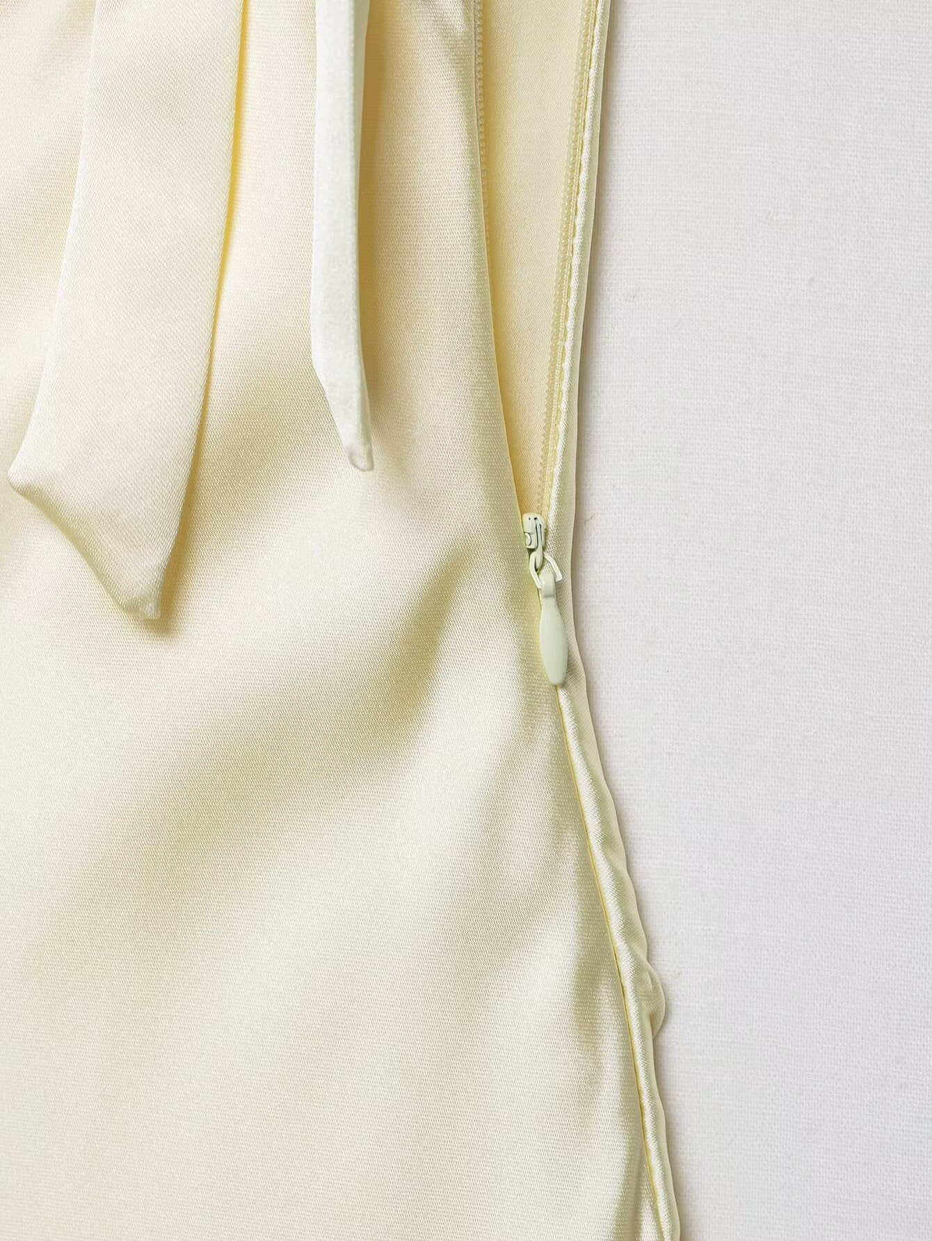 Satin Bow Tie Maxi Dress