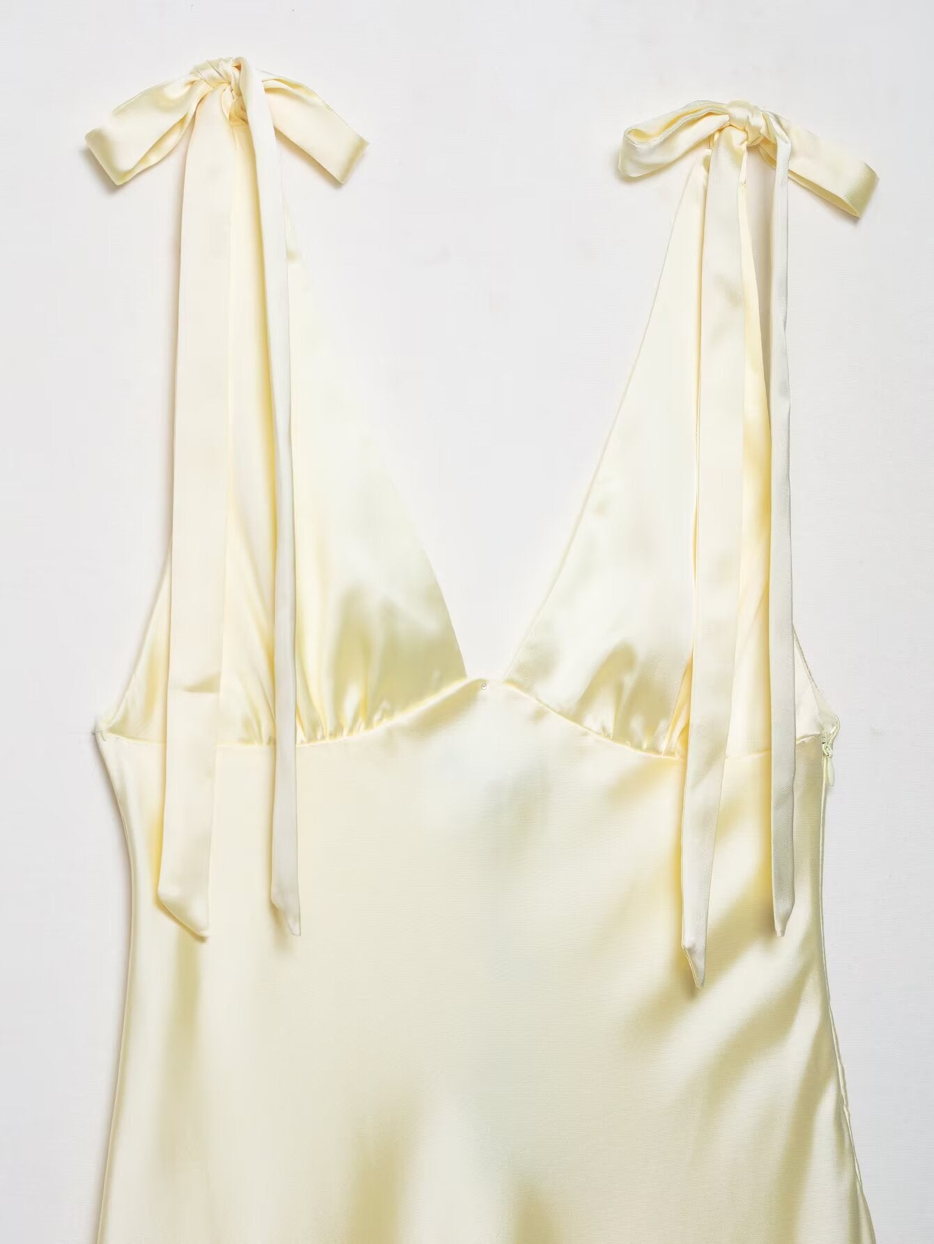 Satin Bow Tie Maxi Dress