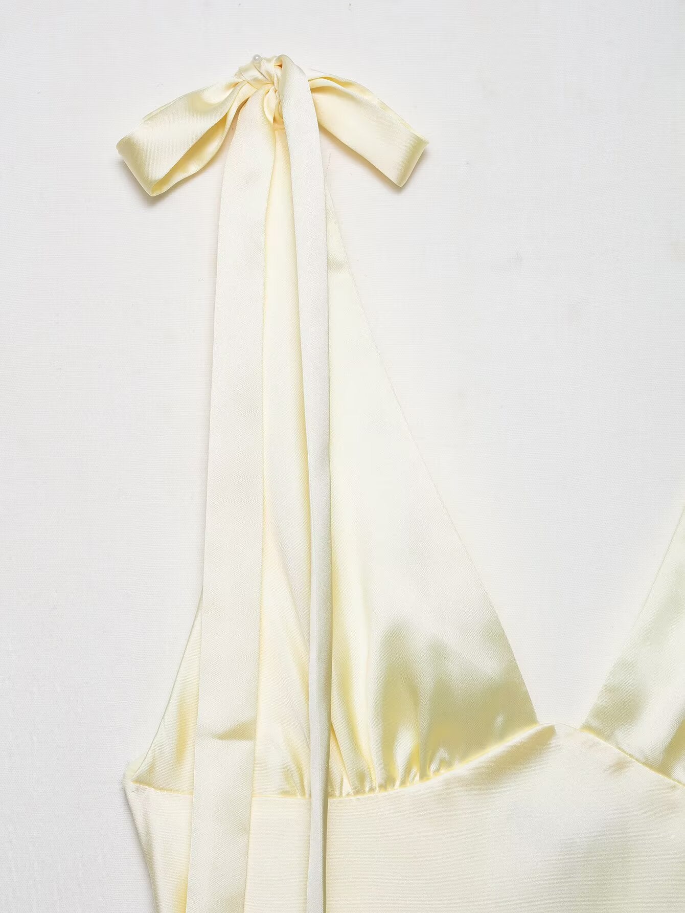 Satin Bow Tie Maxi Dress