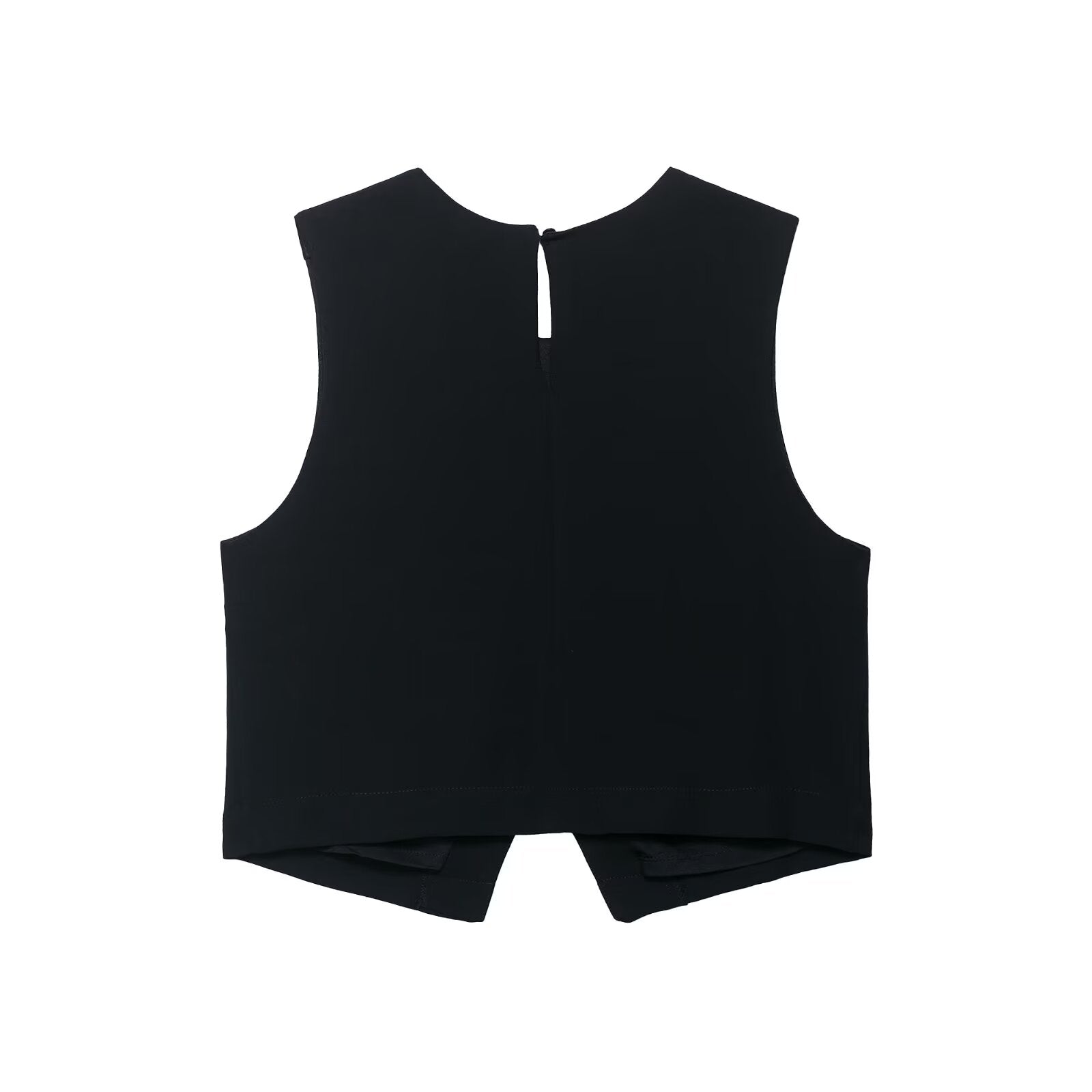 Asymmetric Gold-Button Crop Top