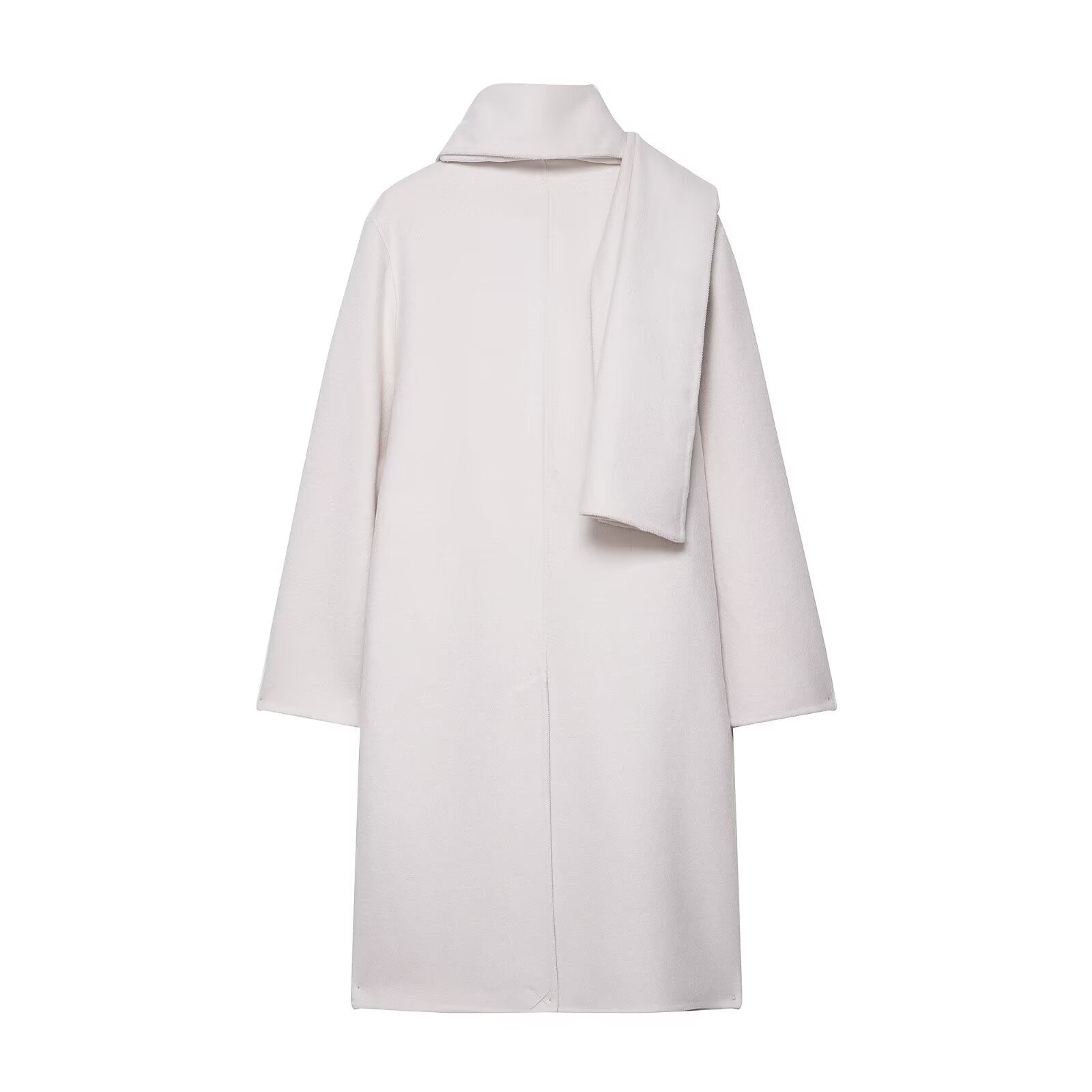 Wool-Blend Scarf Collar Coat