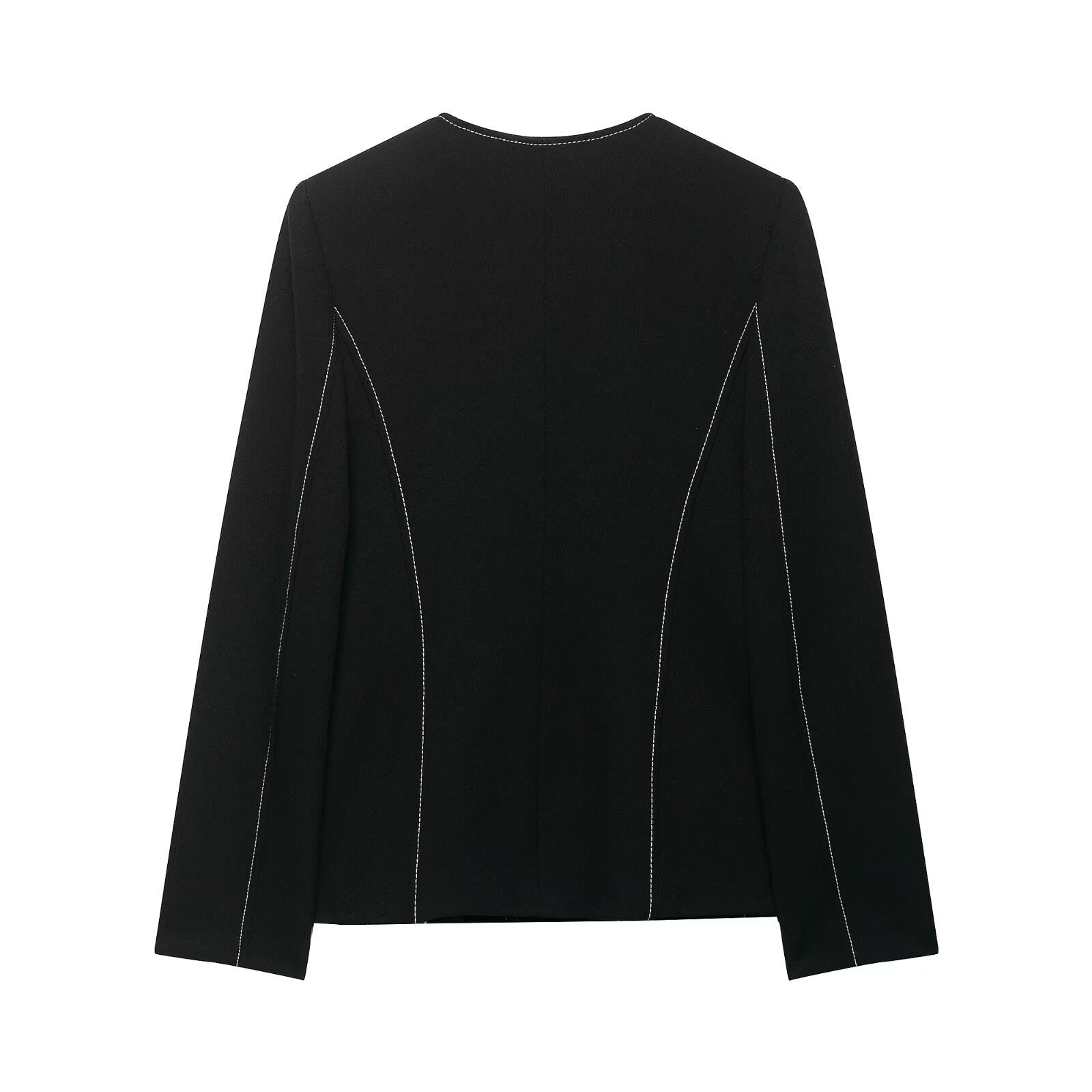 Contrast Trim Blazer & Asymmetric Culotte Set