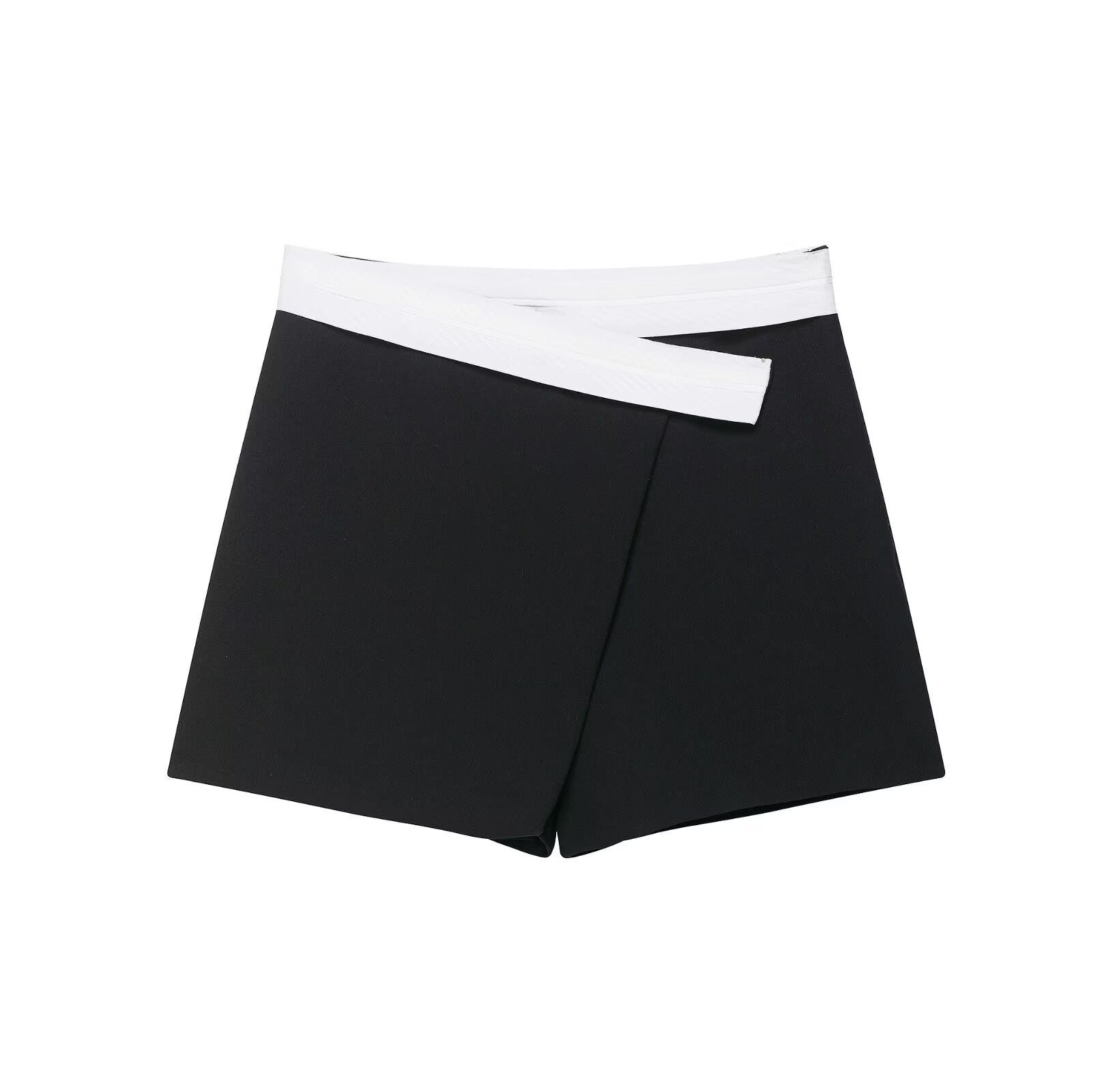 Contrast Trim Blazer & Asymmetric Culotte Set