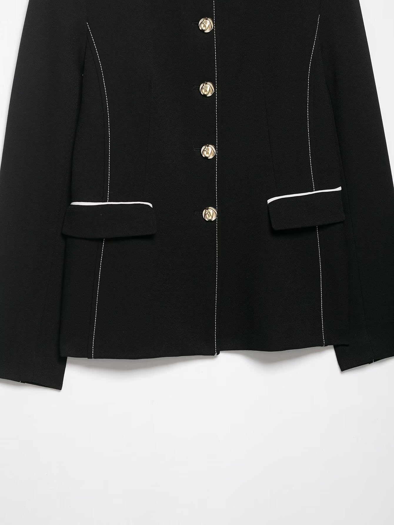 Contrast Trim Blazer & Asymmetric Culotte Set
