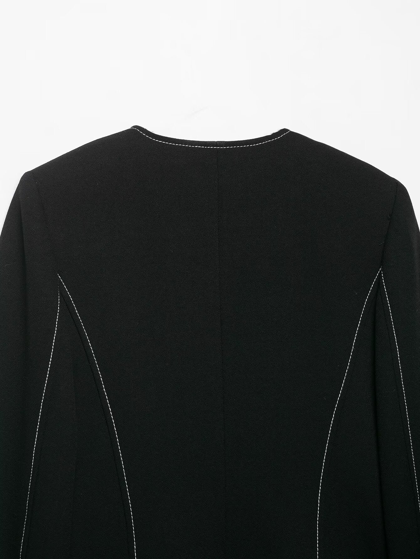 Contrast Trim Blazer & Asymmetric Culotte Set