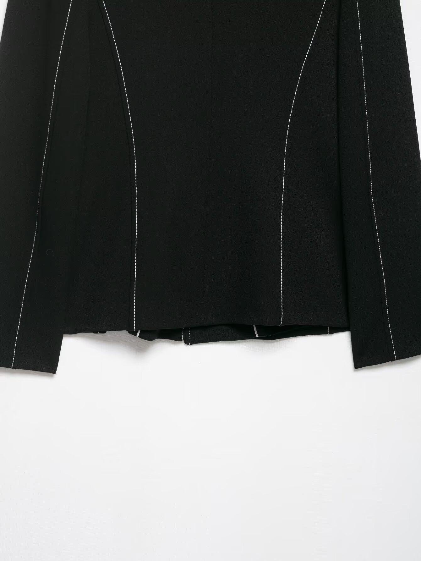 Contrast Trim Blazer & Asymmetric Culotte Set