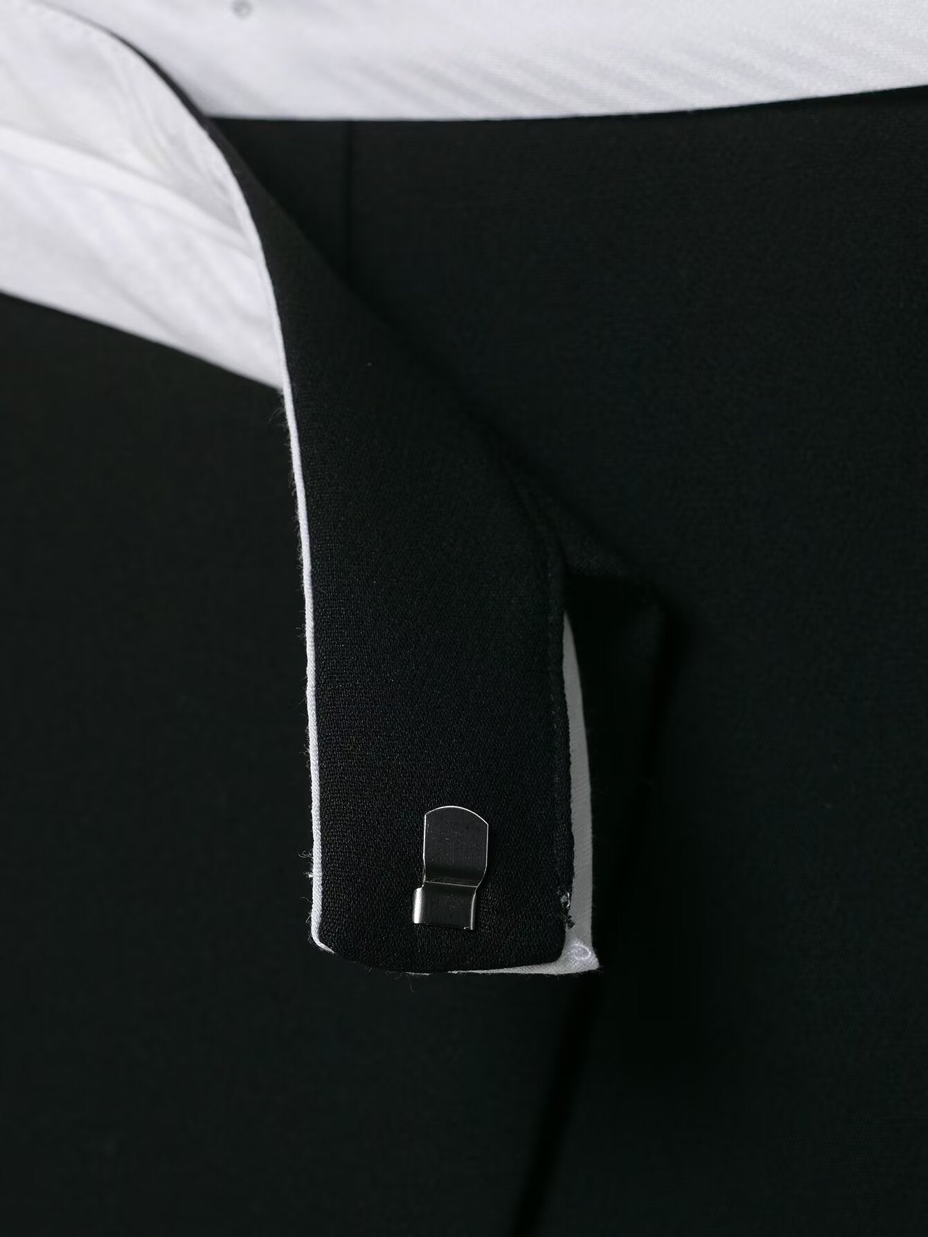 Contrast Trim Blazer & Asymmetric Culotte Set