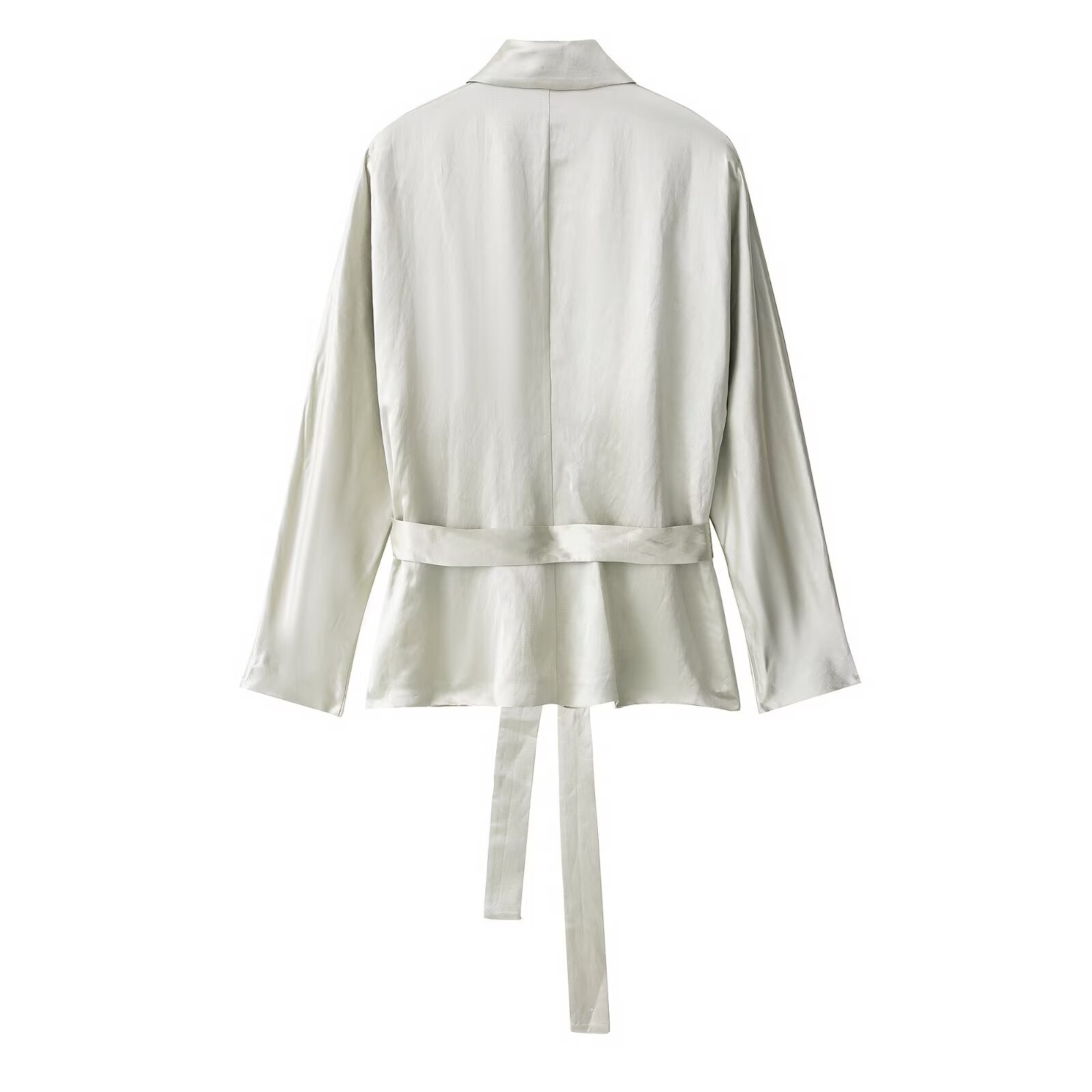 Satin Belted Blazer & Pants Set
