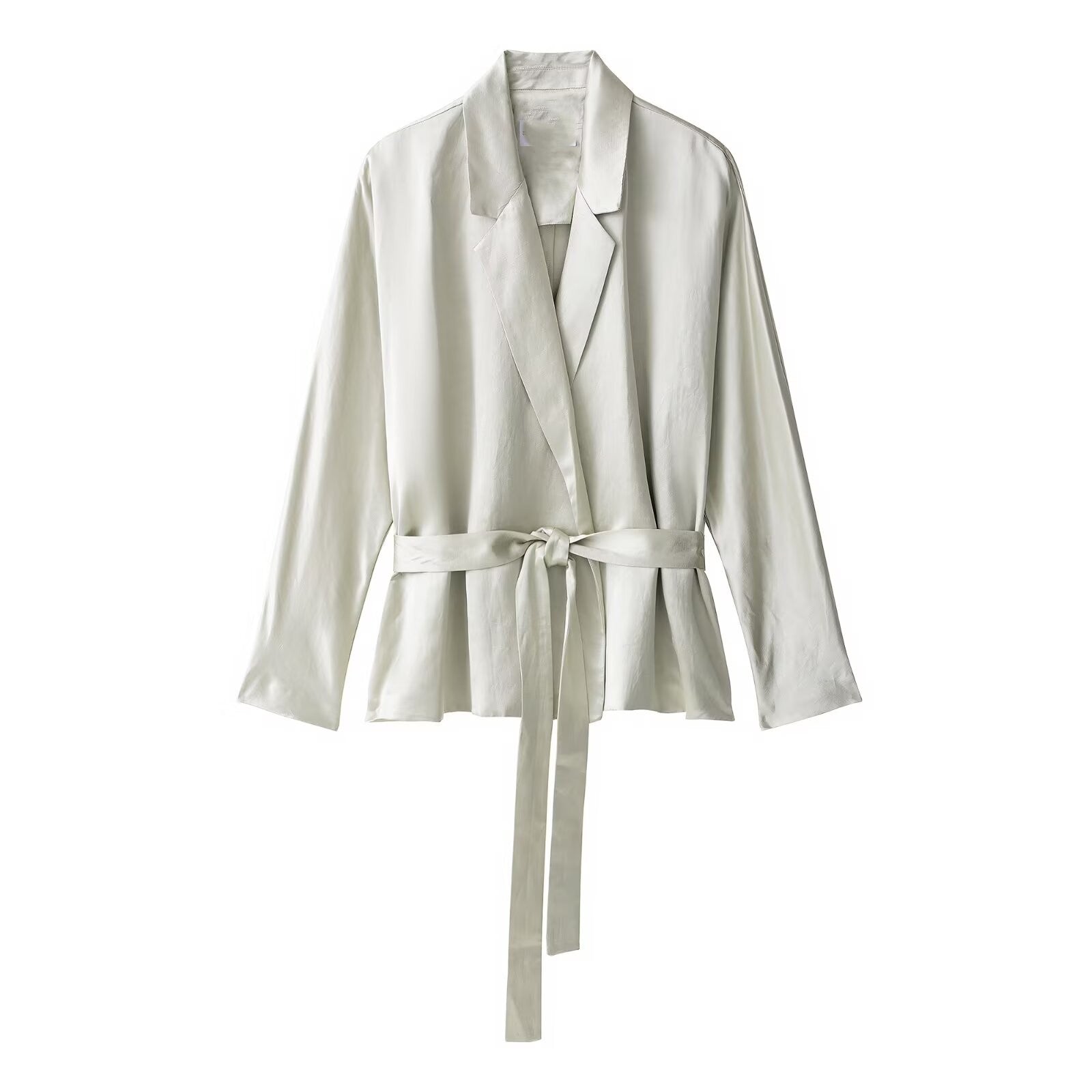 Satin Belted Blazer & Pants Set