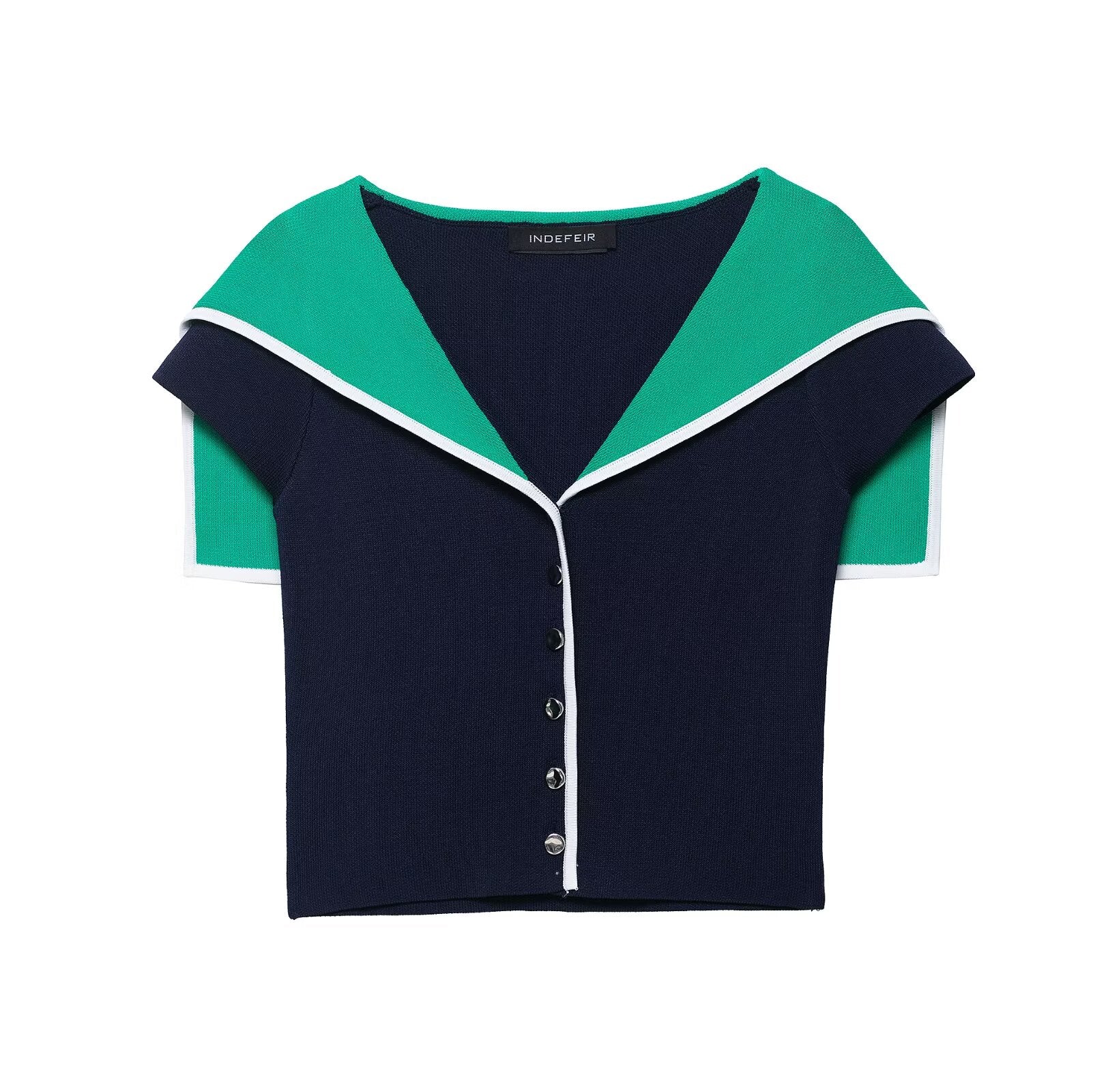 Colorblock Knitted Crop Top