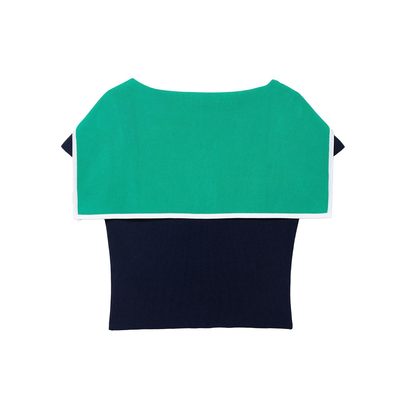 Colorblock Knitted Crop Top