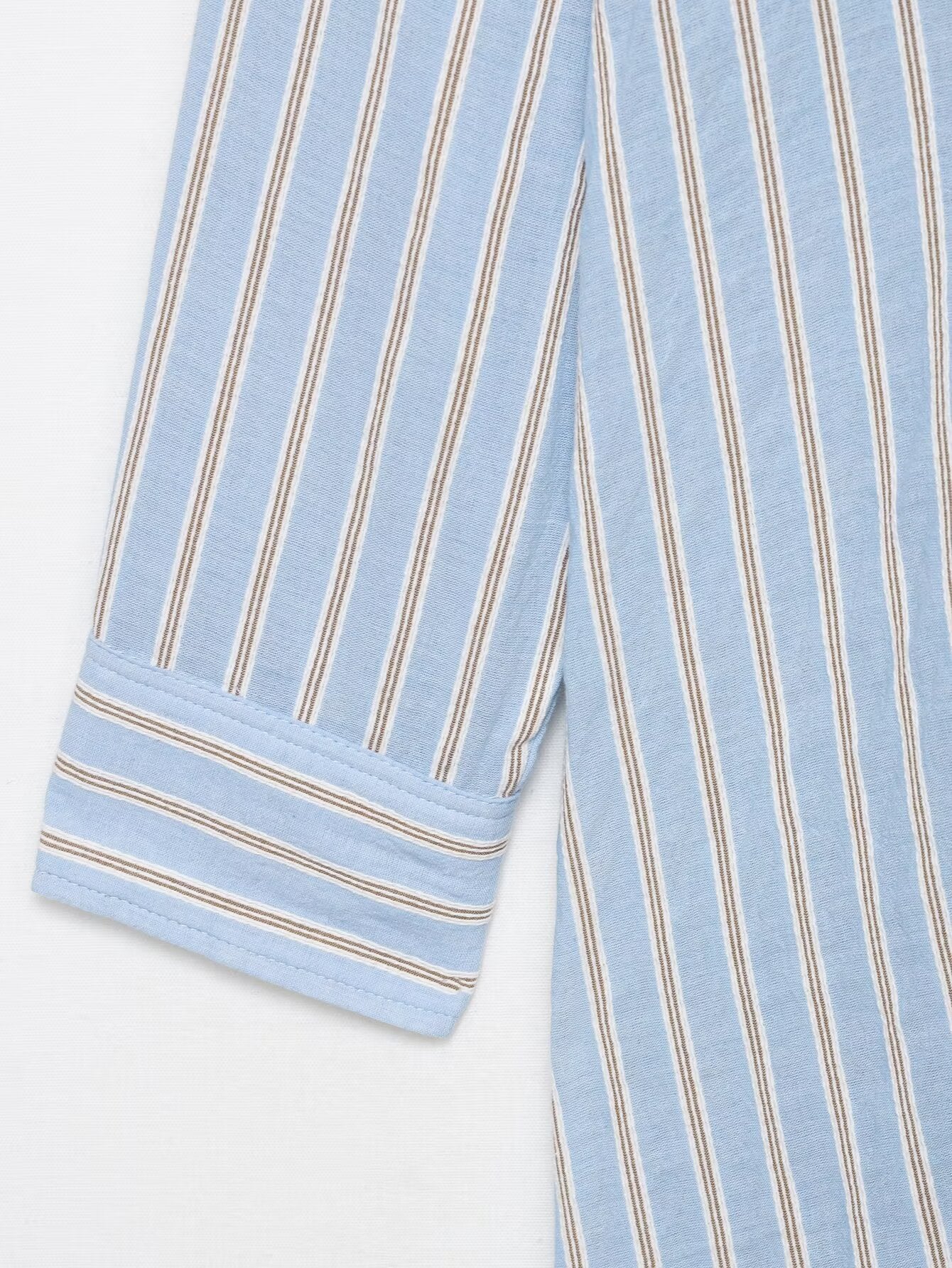 Striped Wrap Shirt Dress