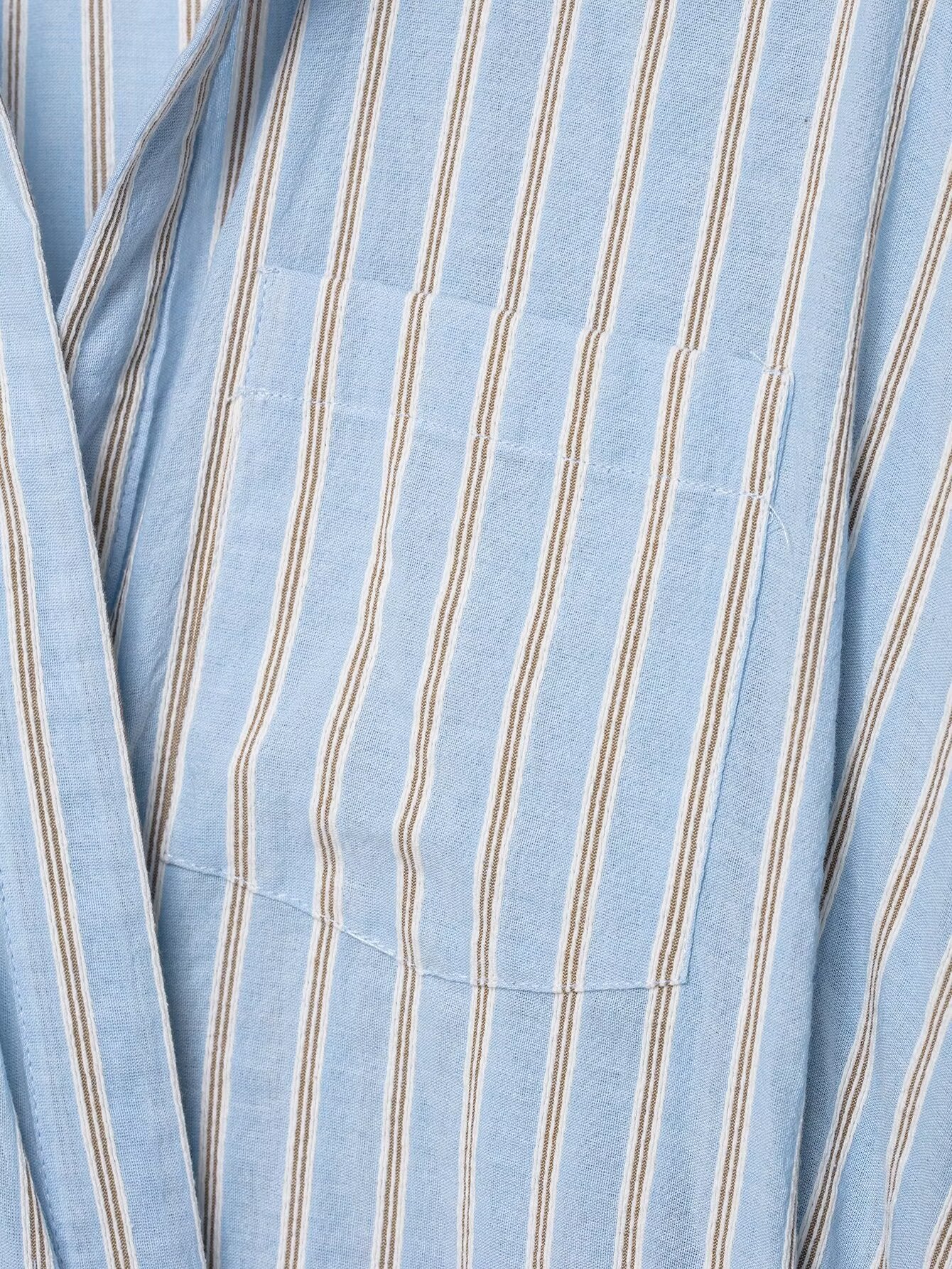 Striped Wrap Shirt Dress