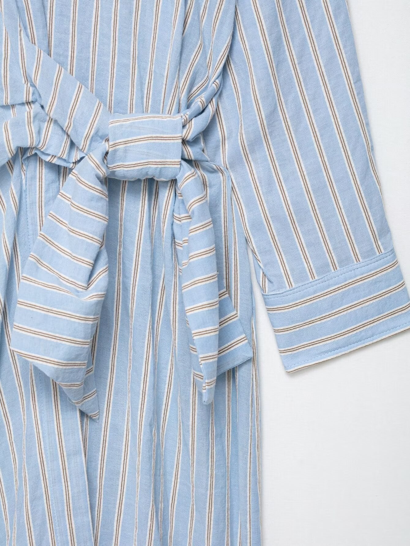 Striped Wrap Shirt Dress