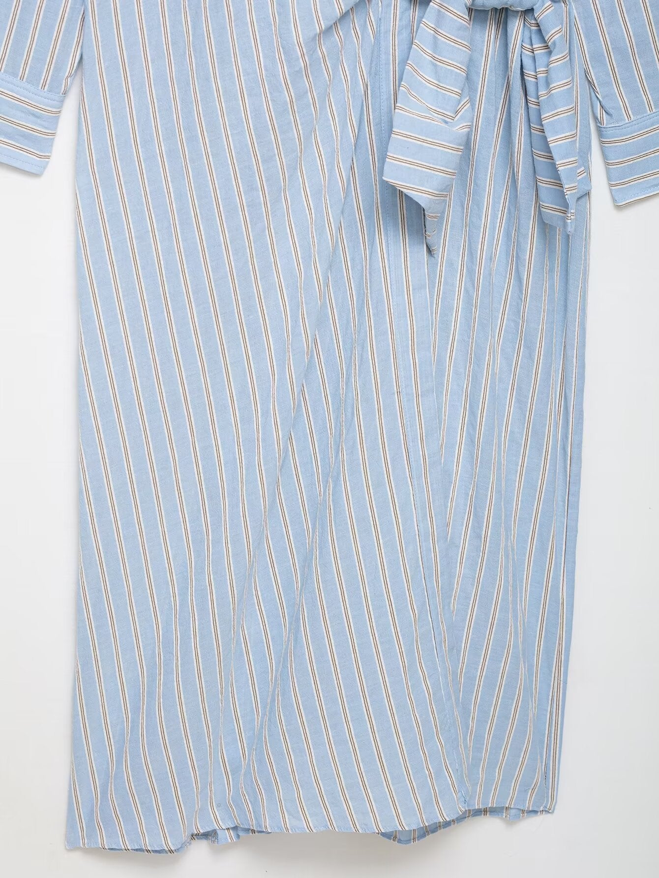 Striped Wrap Shirt Dress