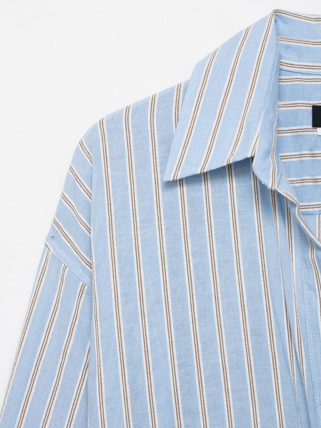 Striped Wrap Shirt Dress