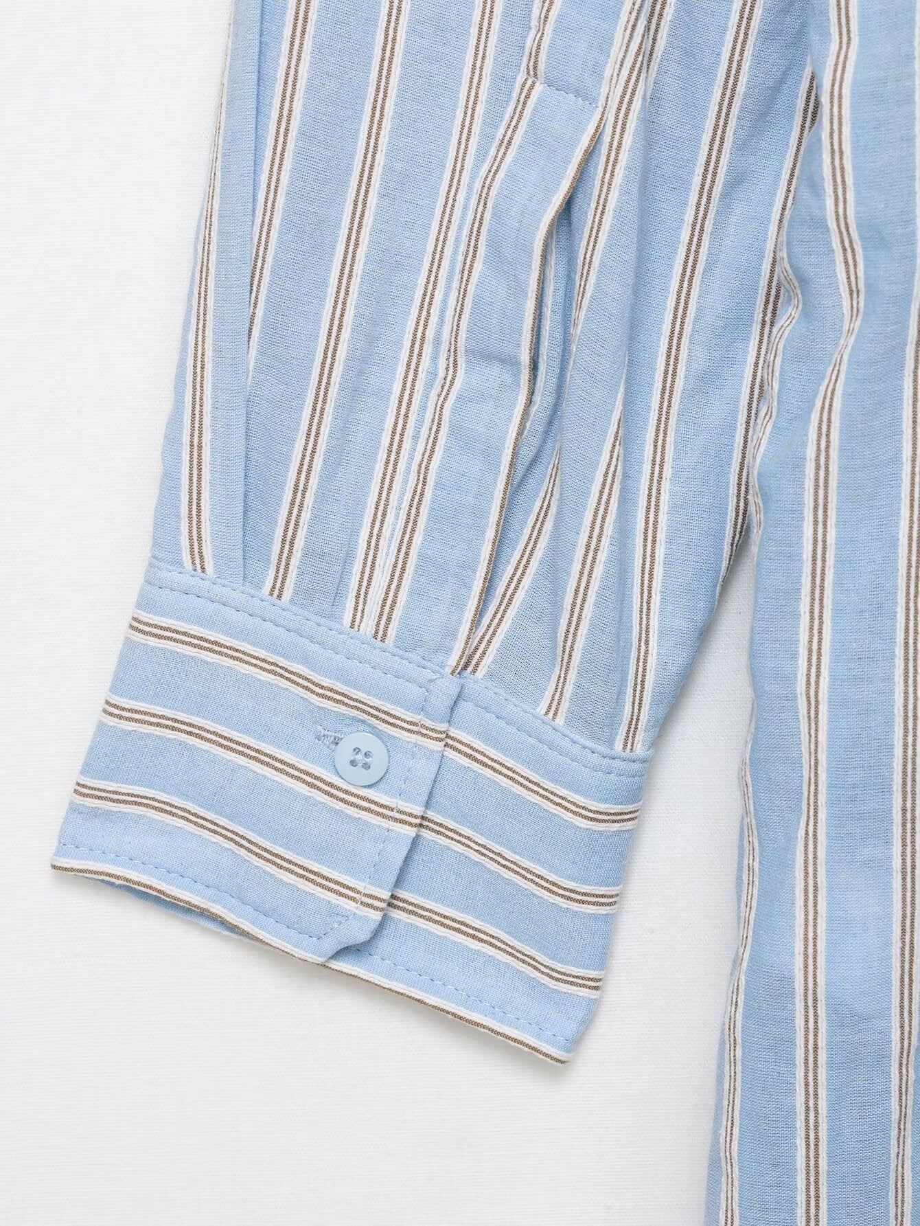 Striped Wrap Shirt Dress