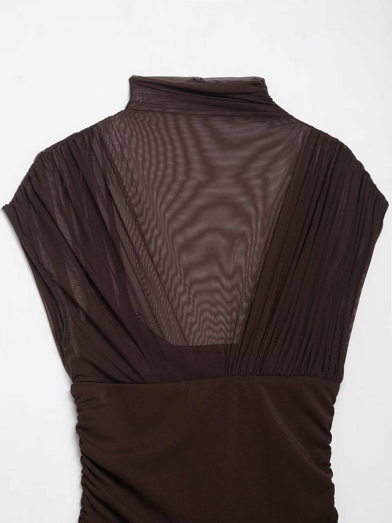 Sheer Ruched Maxi Dress