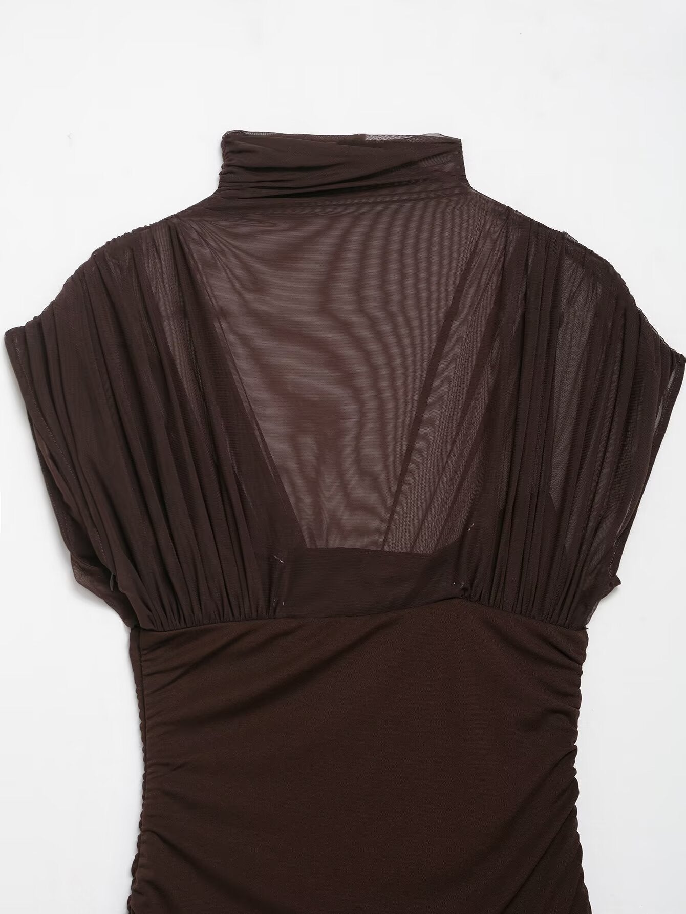 Sheer Ruched Maxi Dress