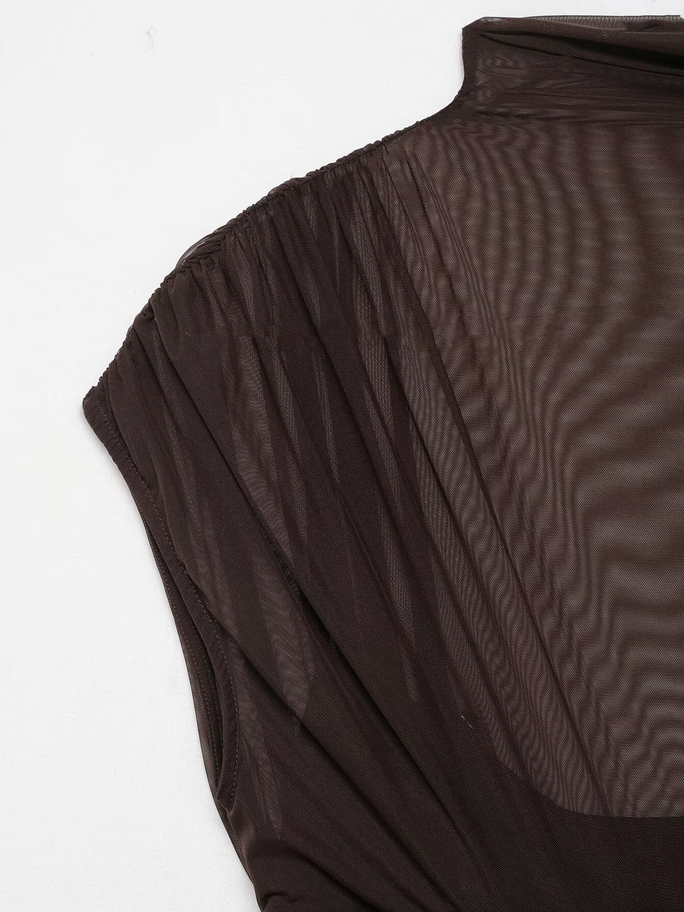 Sheer Ruched Maxi Dress