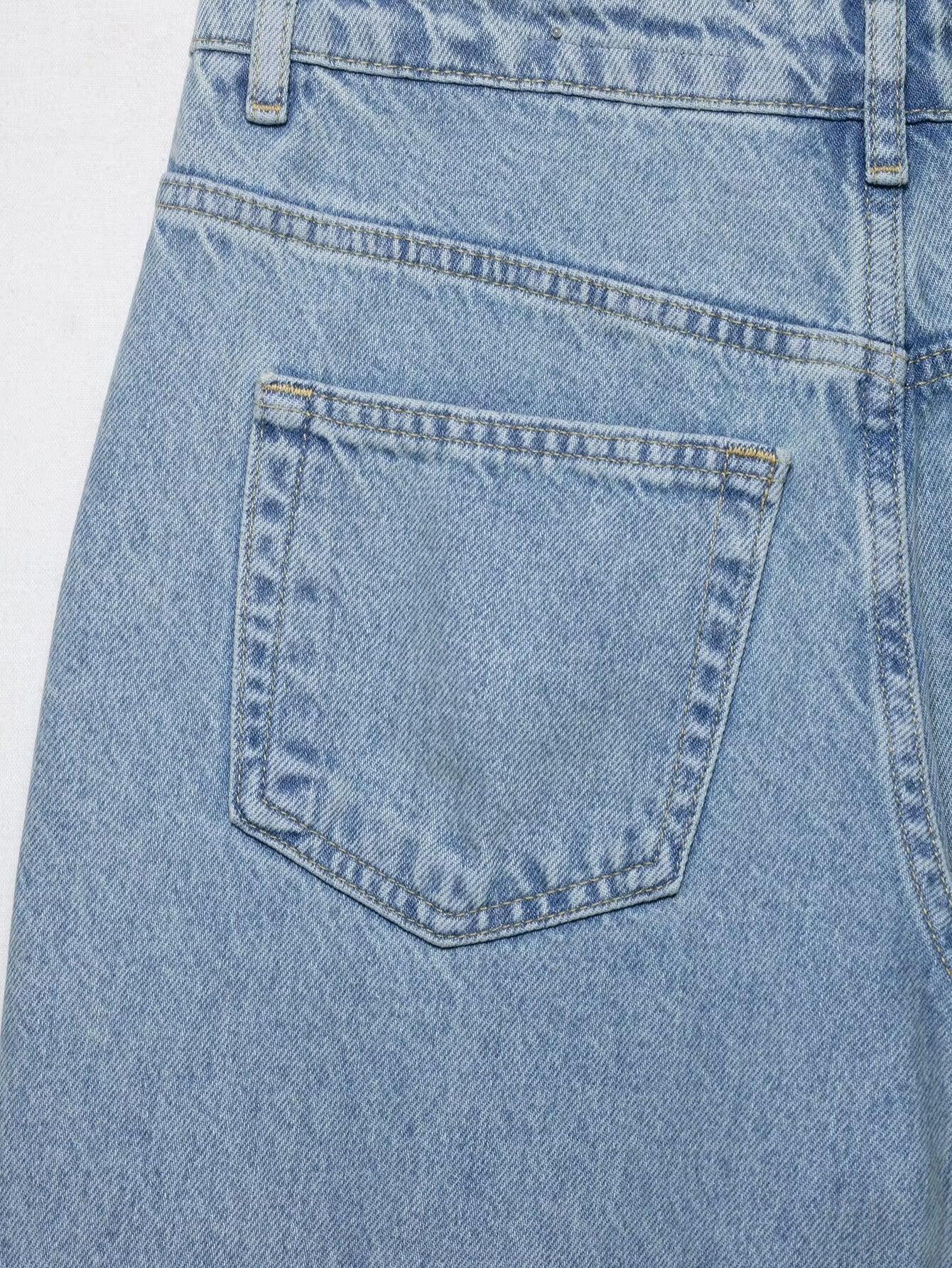 Crochet Trim Wide Leg Jeans
