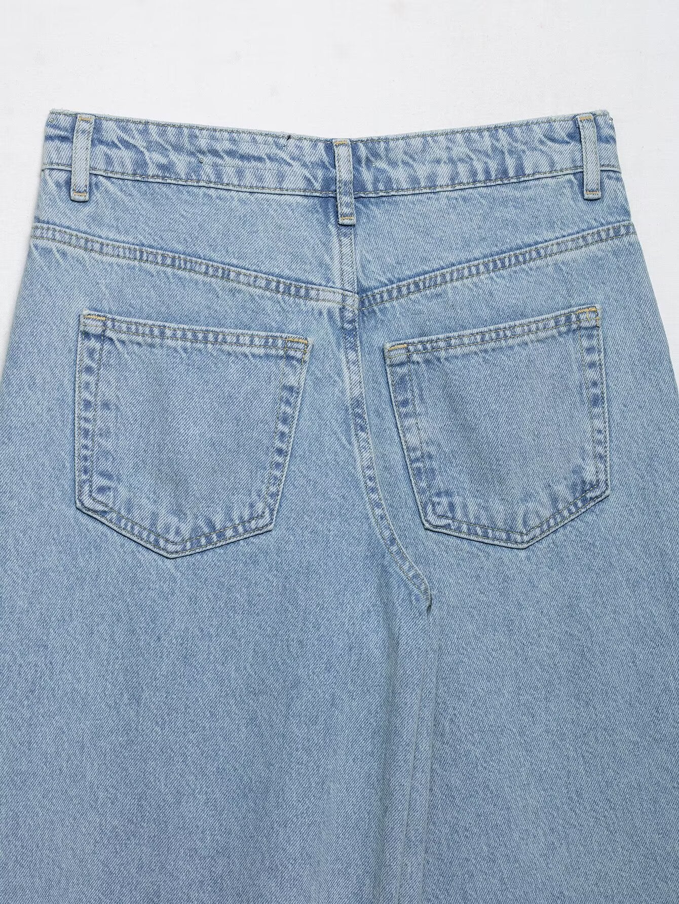 Crochet Trim Wide Leg Jeans
