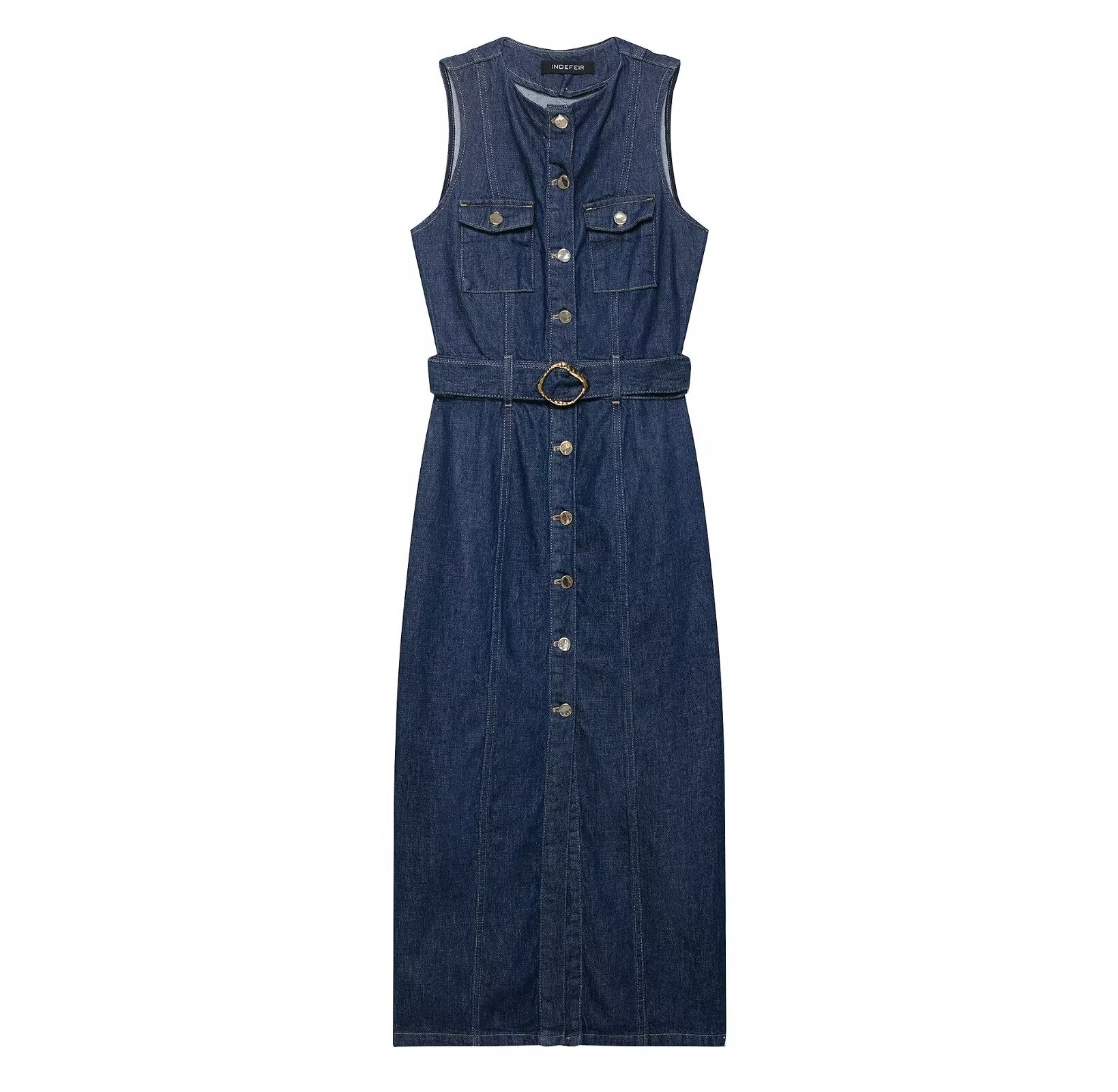 Belted Denim Dress