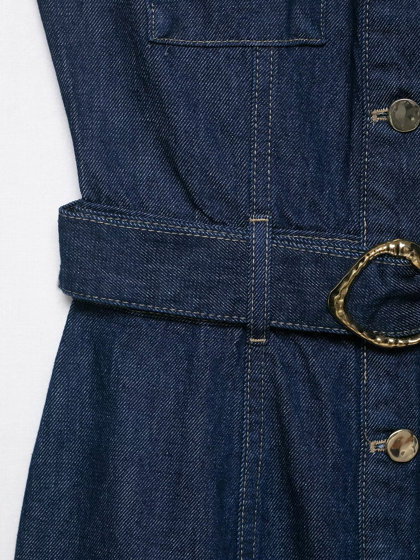 Belted Denim Dress