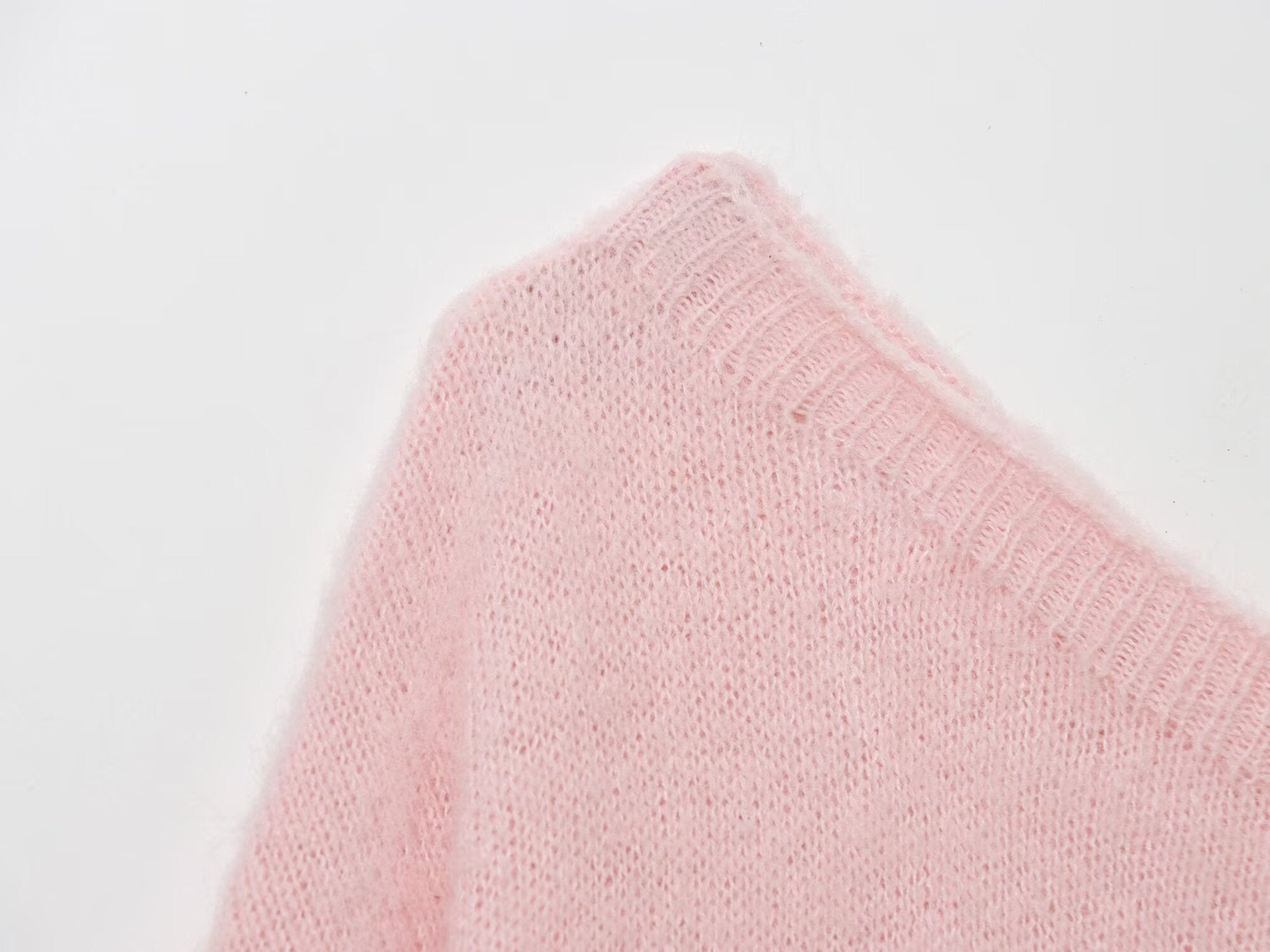 Off shoulder fuzzy knit sweater
