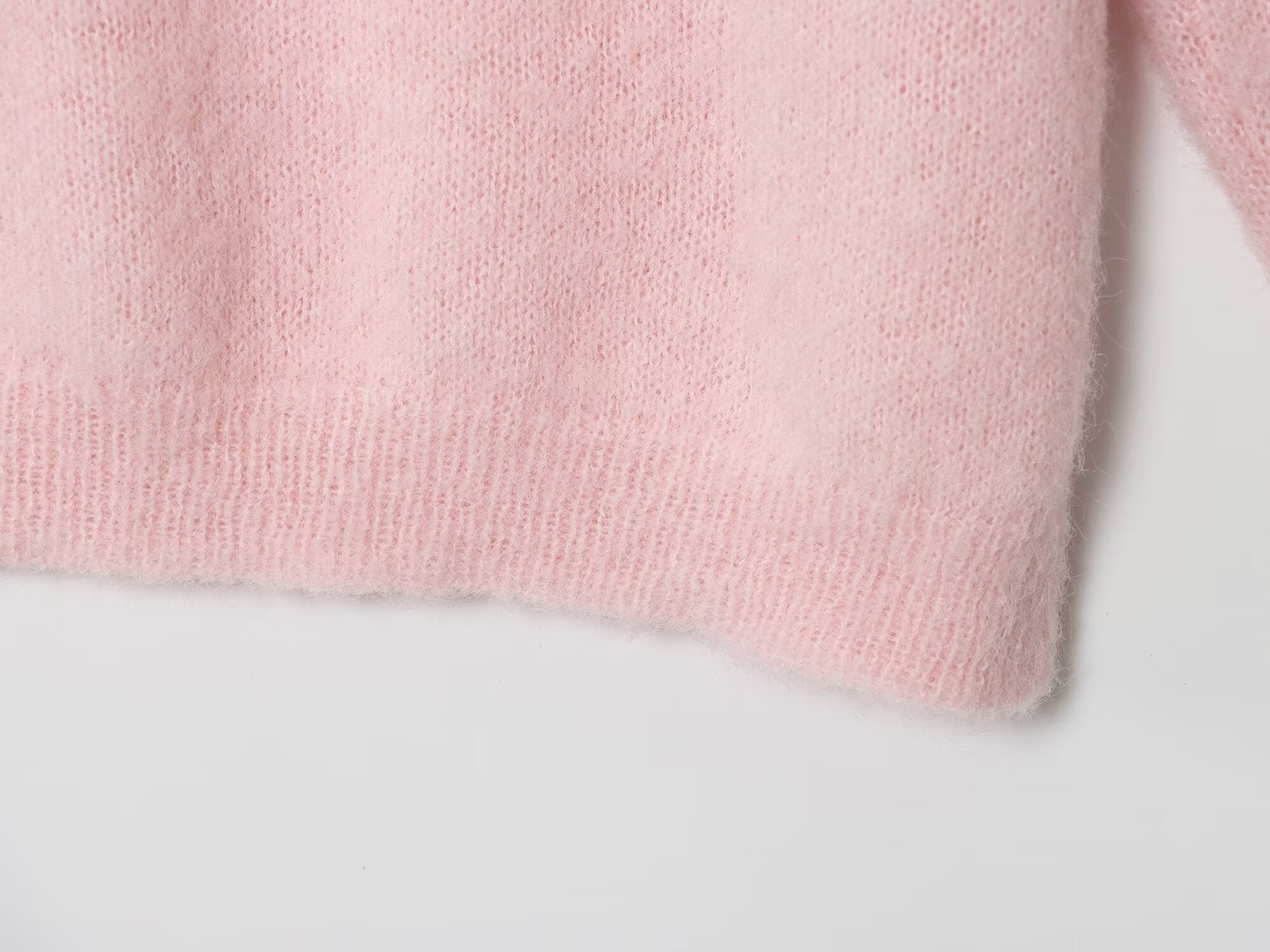 Off shoulder fuzzy knit sweater