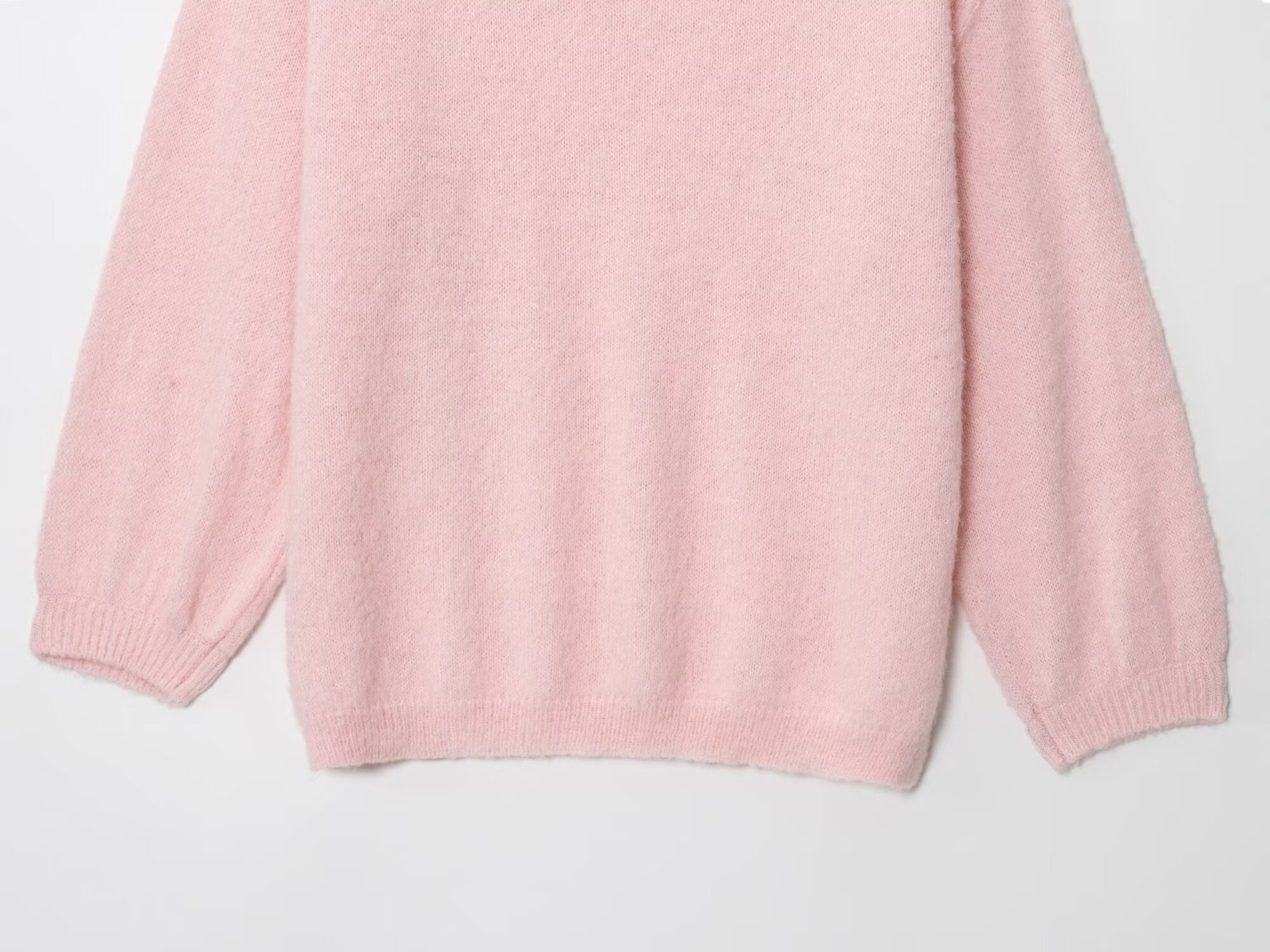 Off shoulder fuzzy knit sweater