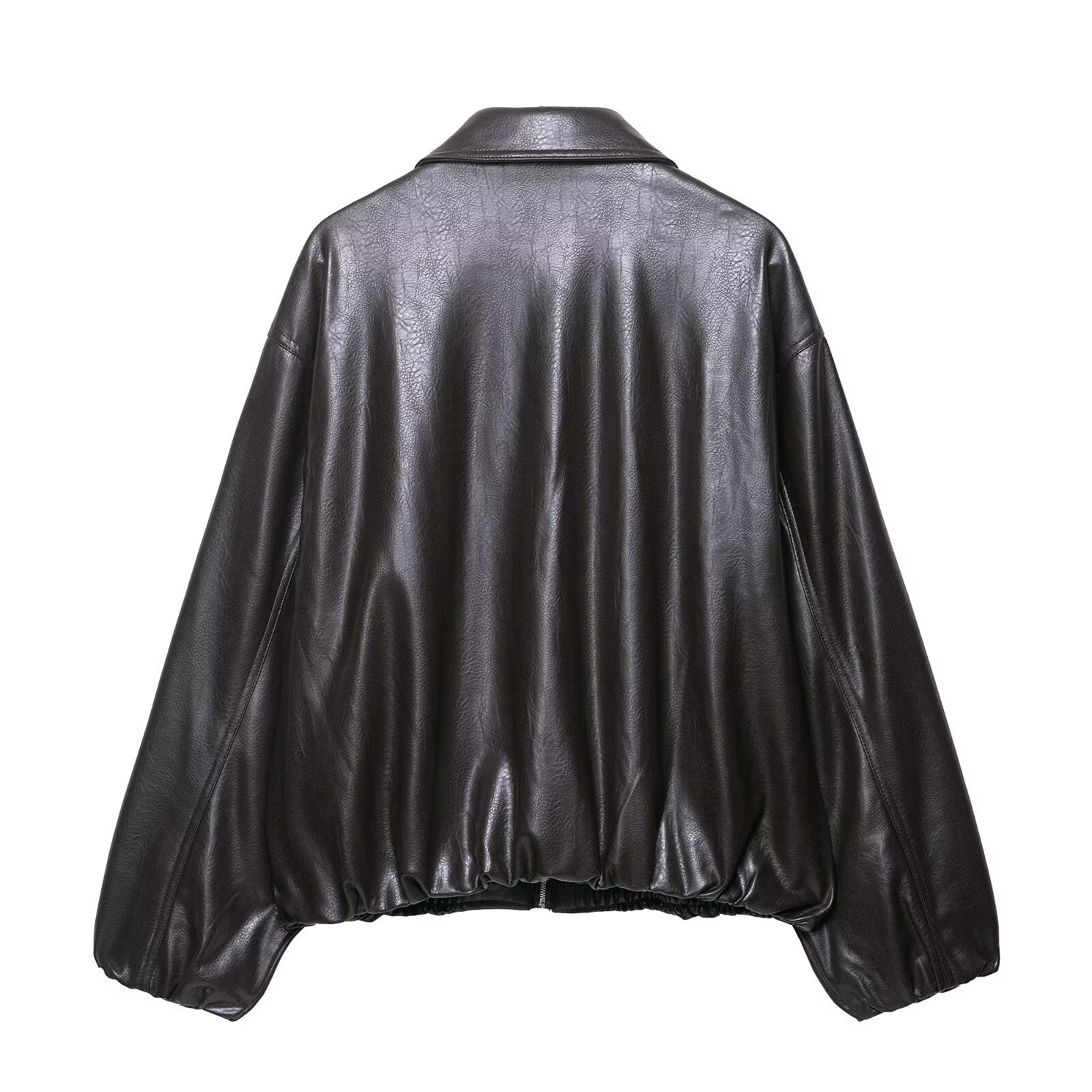 Faux Leather Bomber Jacket