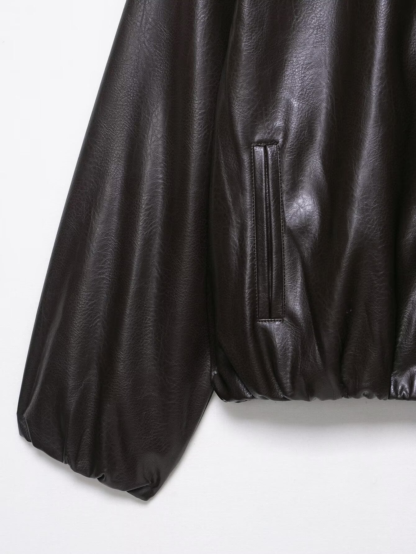 Faux Leather Bomber Jacket