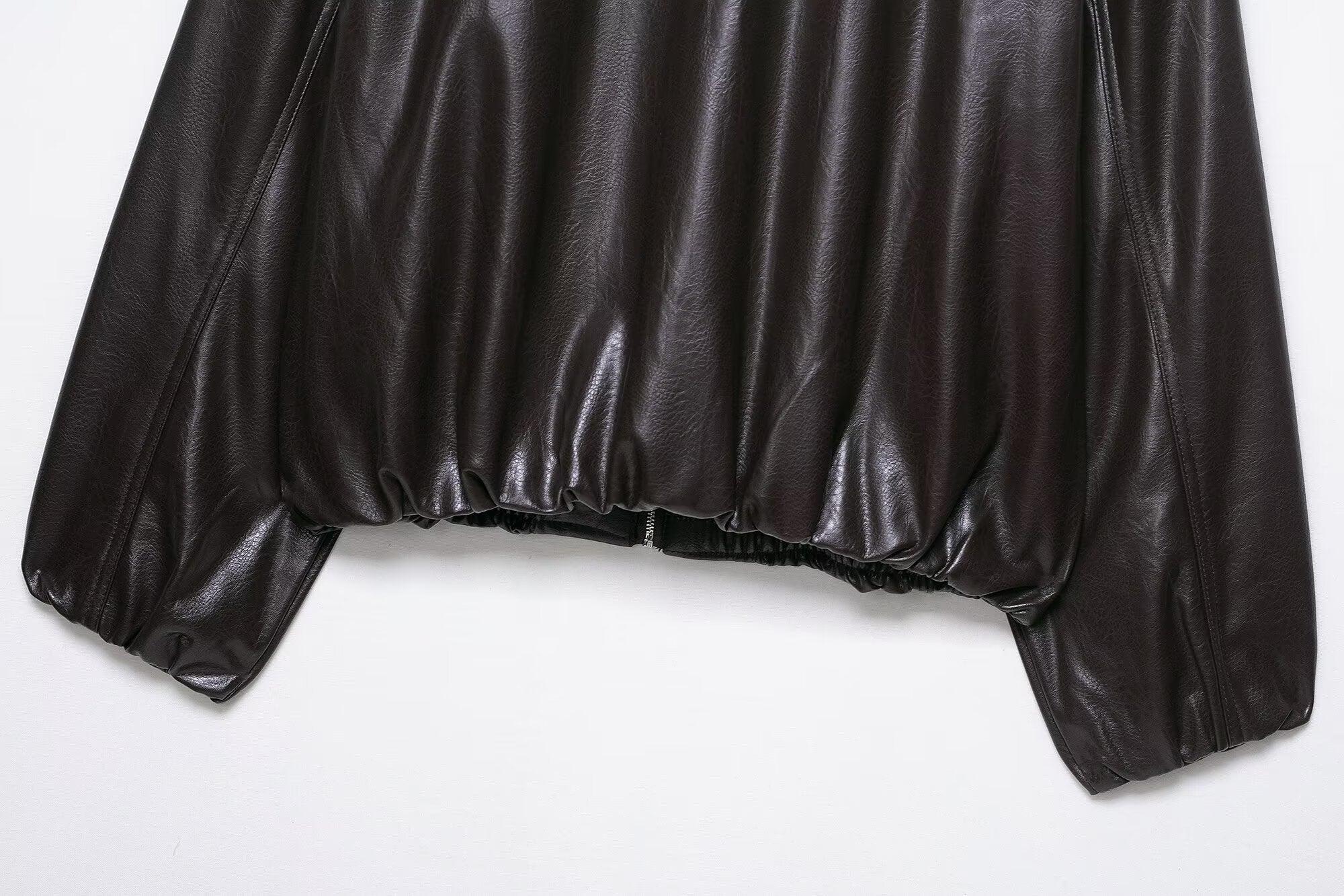Faux Leather Bomber Jacket