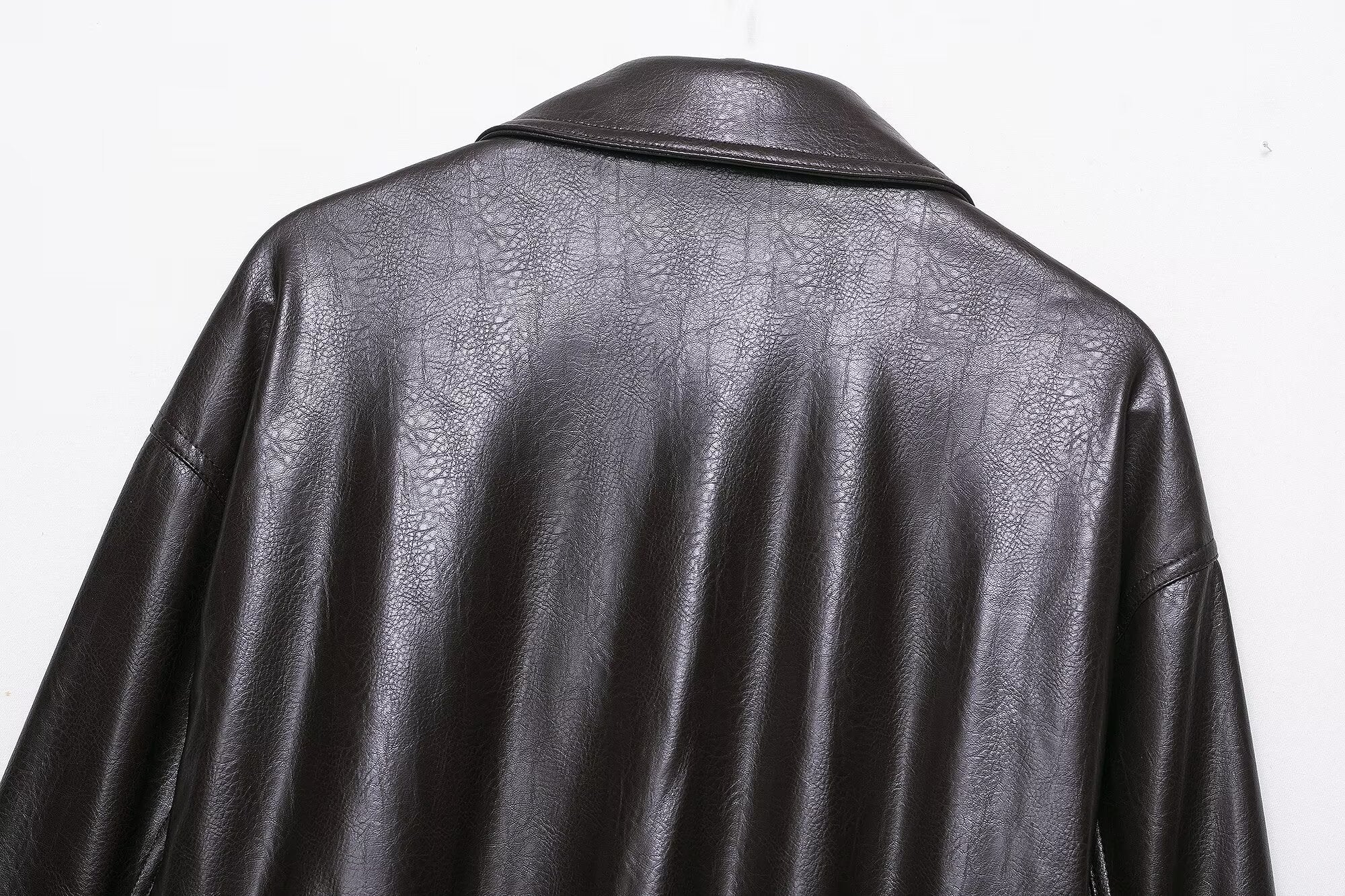 Faux Leather Bomber Jacket