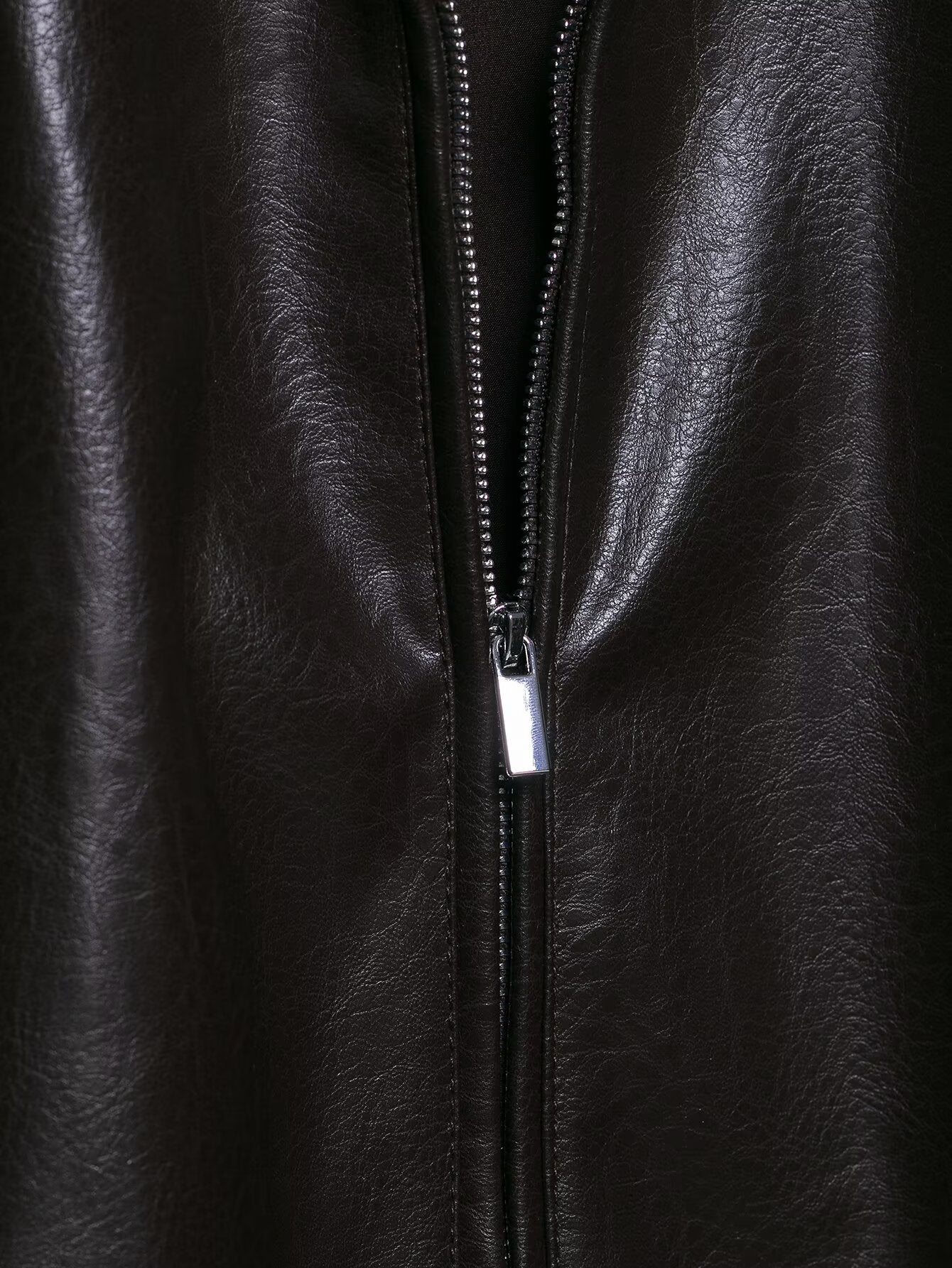 Faux Leather Bomber Jacket
