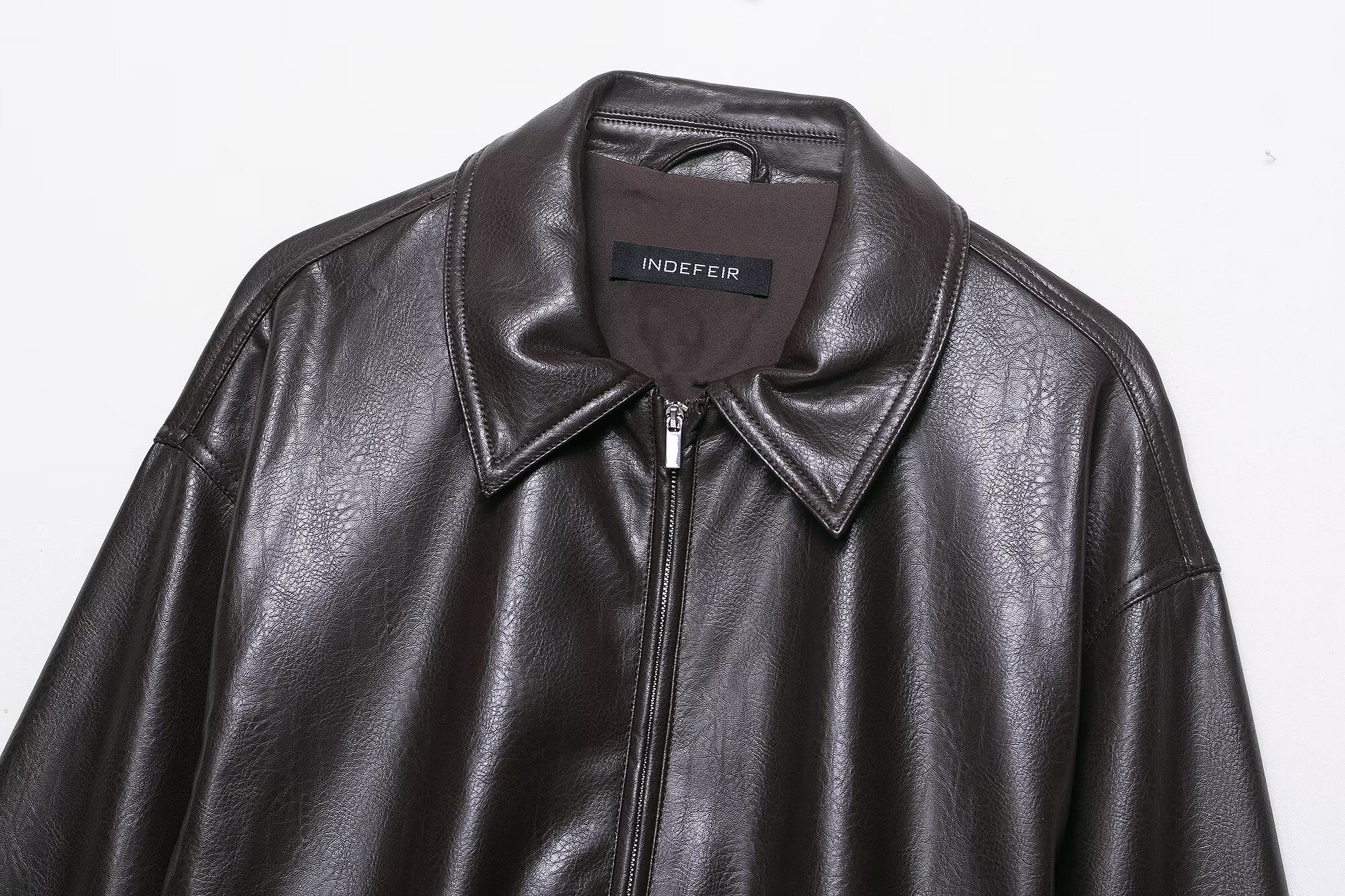 Faux Leather Bomber Jacket