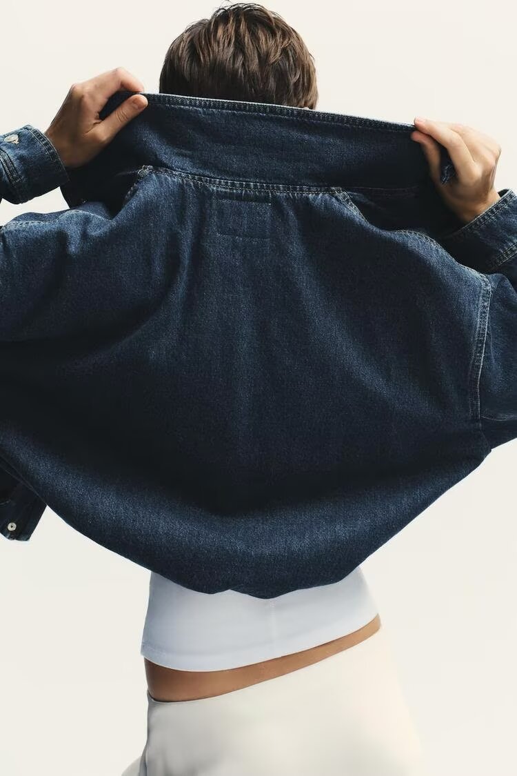 Denim High Collar Jacket