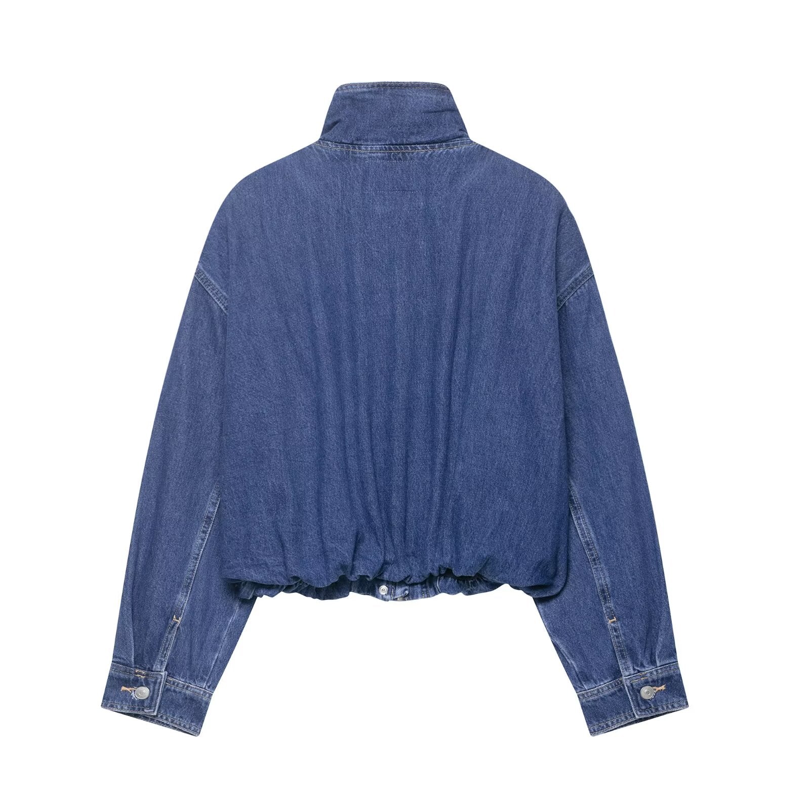 Denim High Collar Jacket