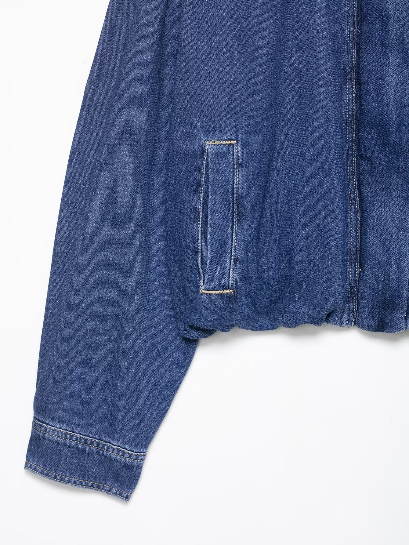 Denim High Collar Jacket