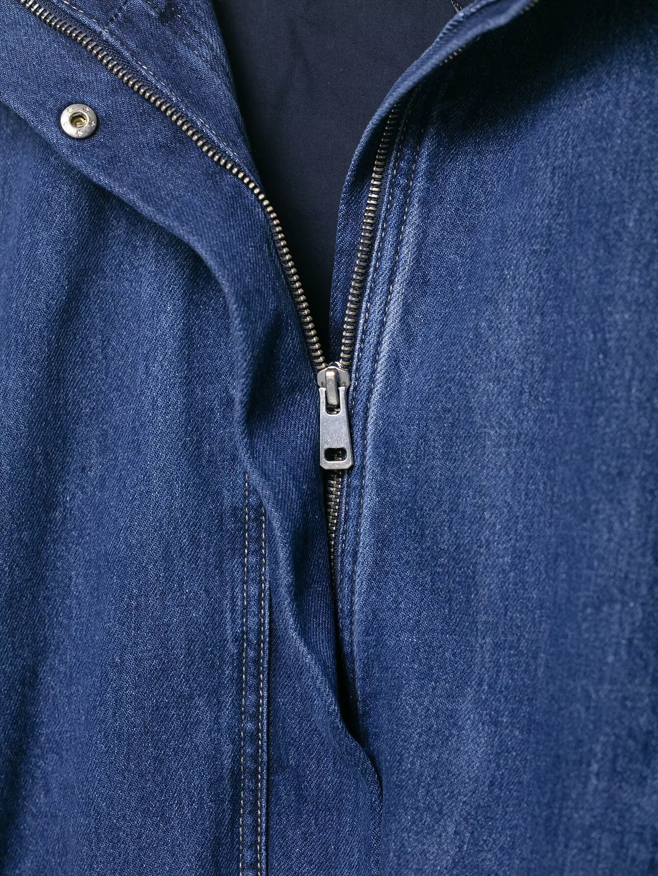 Denim High Collar Jacket