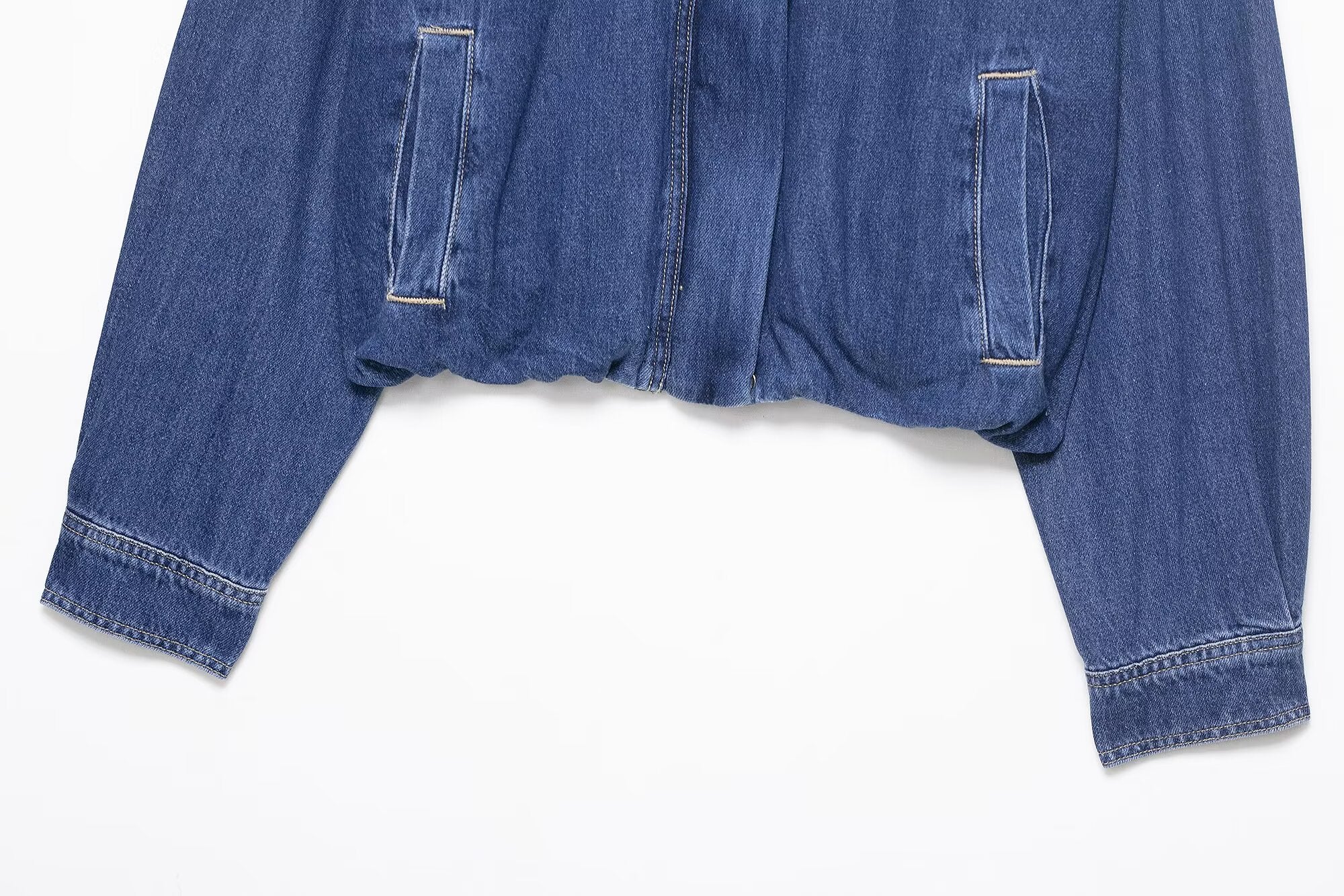 Denim High Collar Jacket